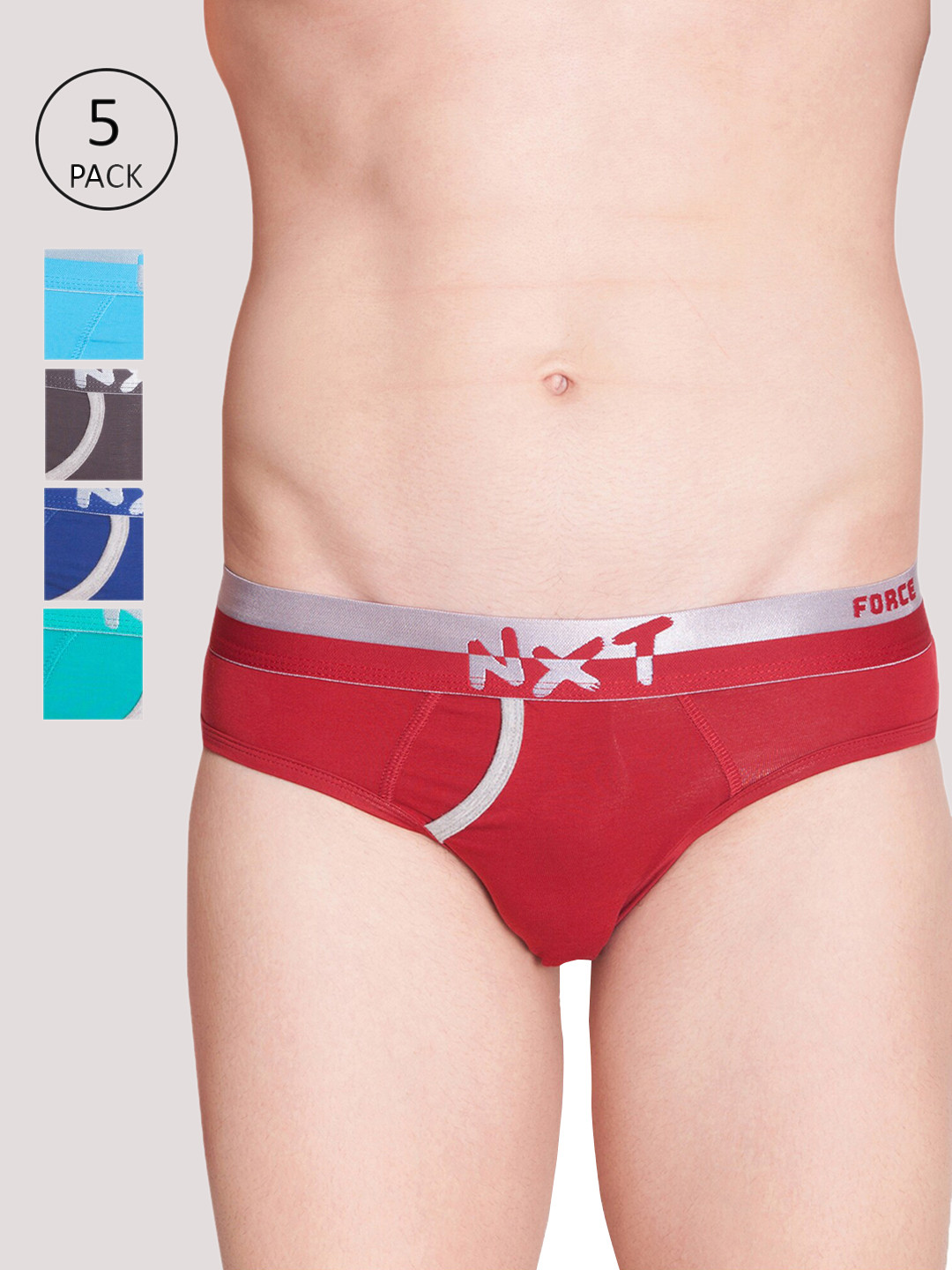 

Force NXT Men Pack Of 5 Assorted Basic Briefs MNFL-55-PO5
