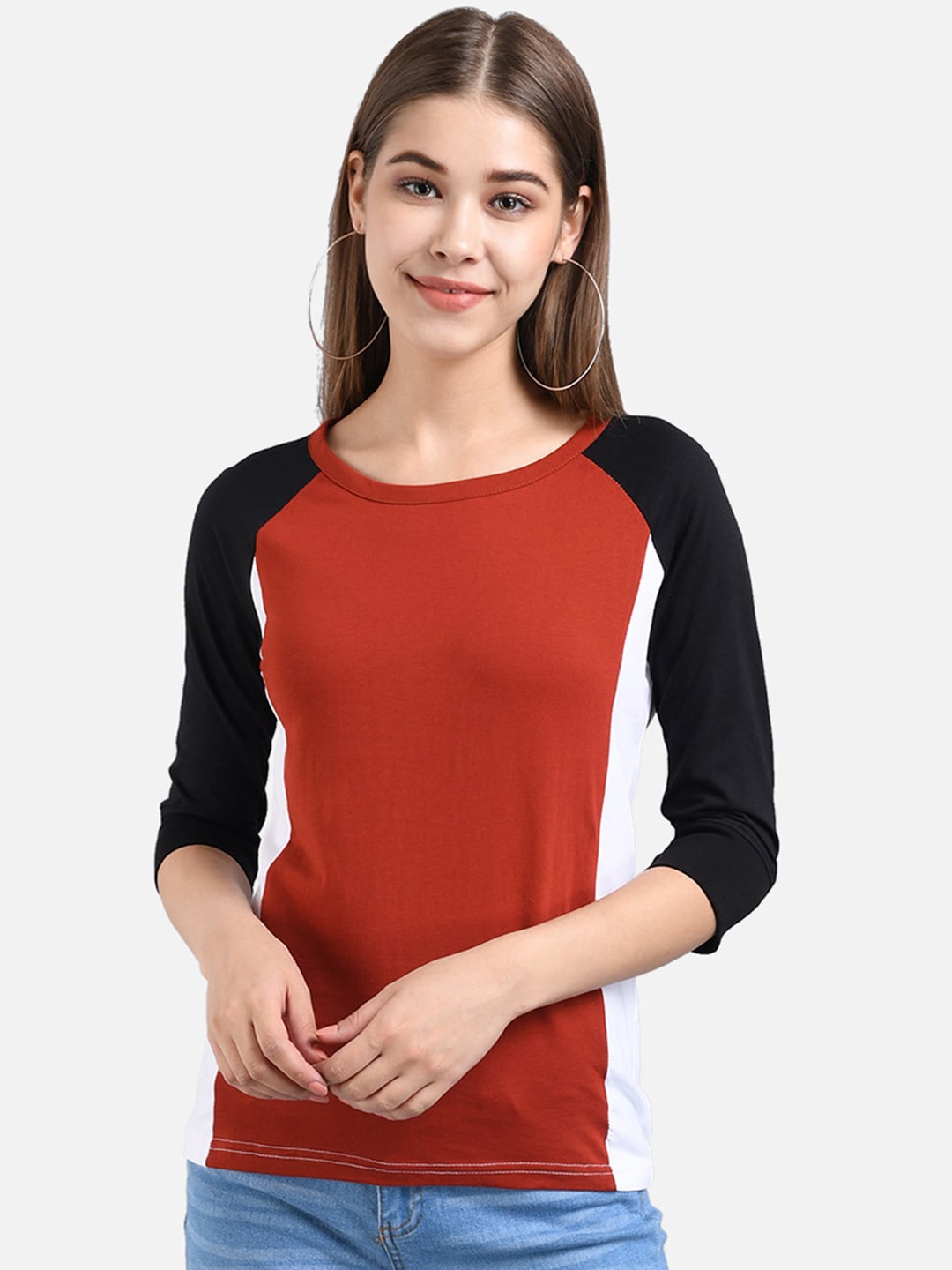 

The Dry State Women Red Solid Boat Neck T-shirt