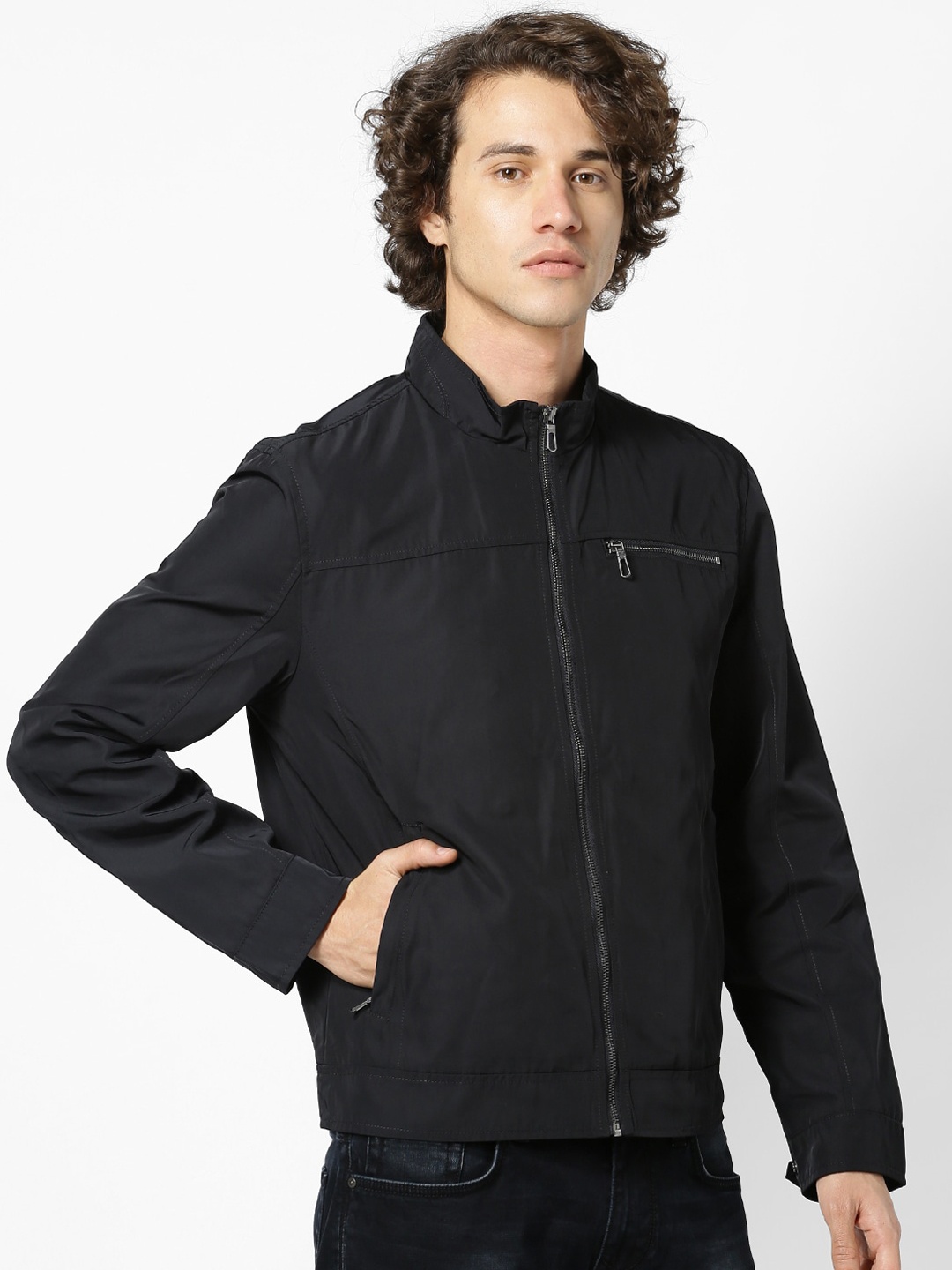 

Celio Men Navy Blue Solid Padded Jacket