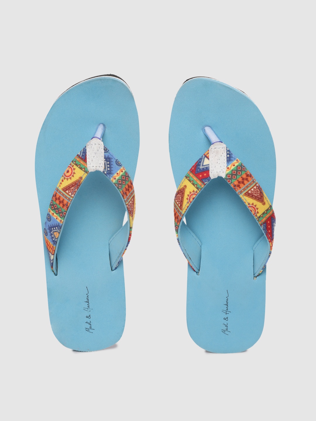 

Mast & Harbour Women Multicoloured Tribal Print Thong Flip-Flops, Multi