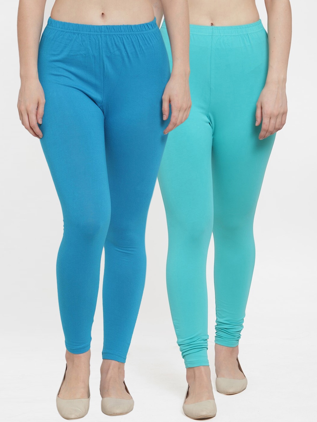 

GRACIT Women Pack Of 2 Blue Solid Leggings
