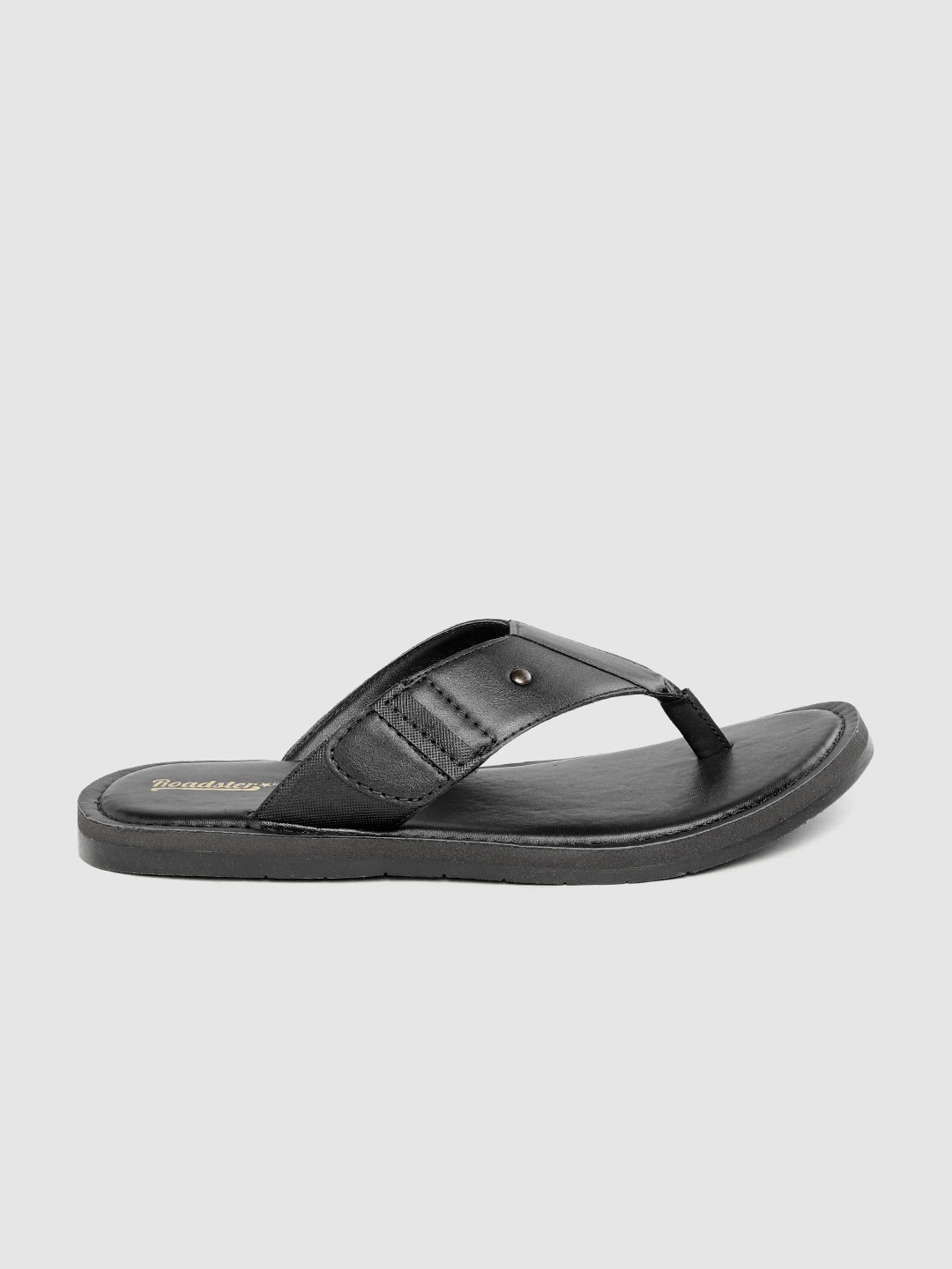 

Roadster Men Black Solid Comfort Sandals