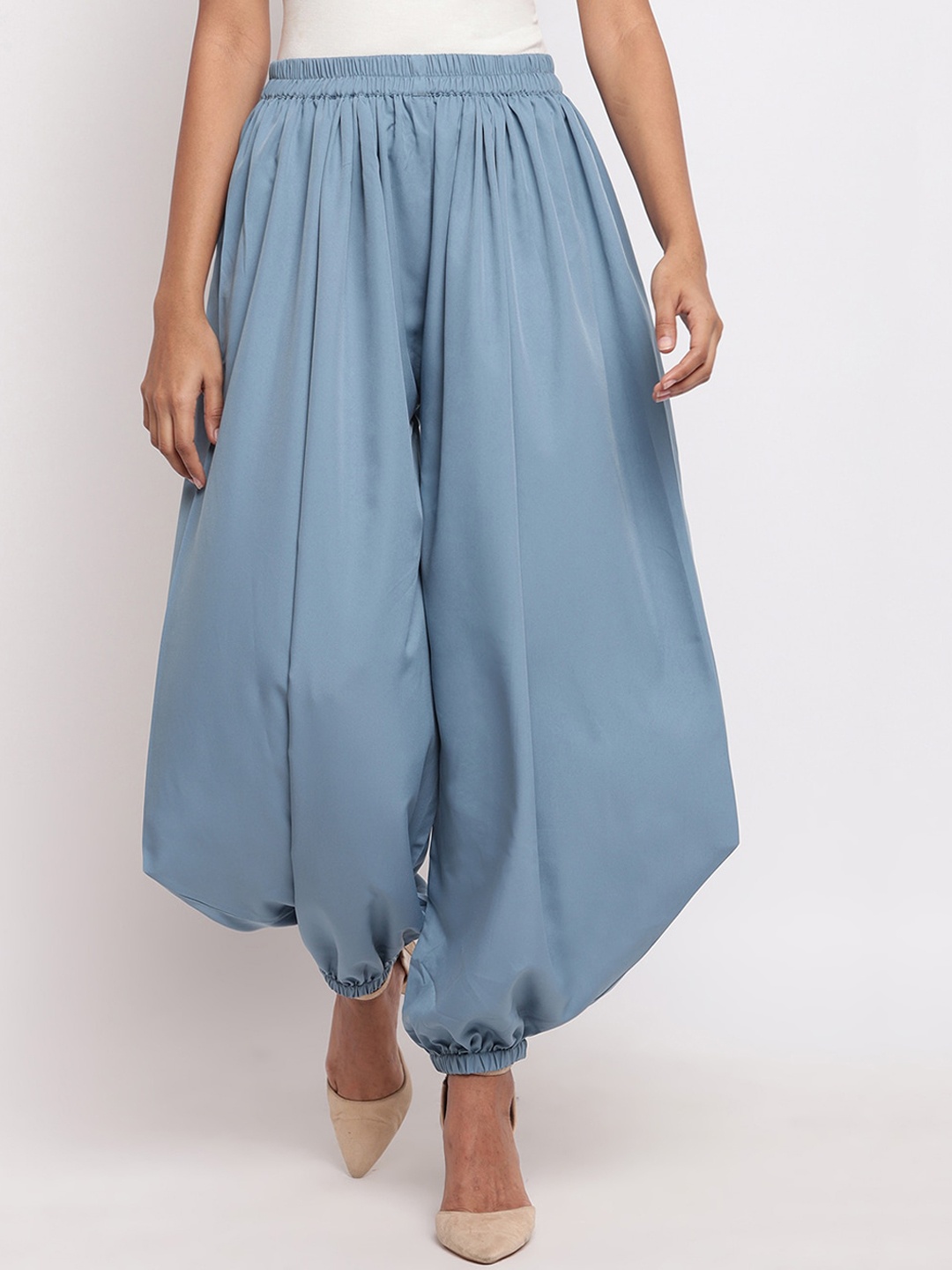 

FABNEST Women Blue Relaxed Straight Leg Regular Fit Solid Peg Trousers