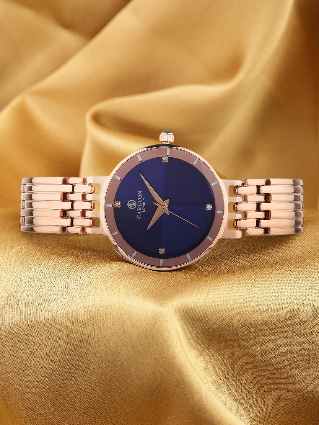 

Carlton London Women Blue & Rose Gold-Toned Analogue Watch CL001RBLR