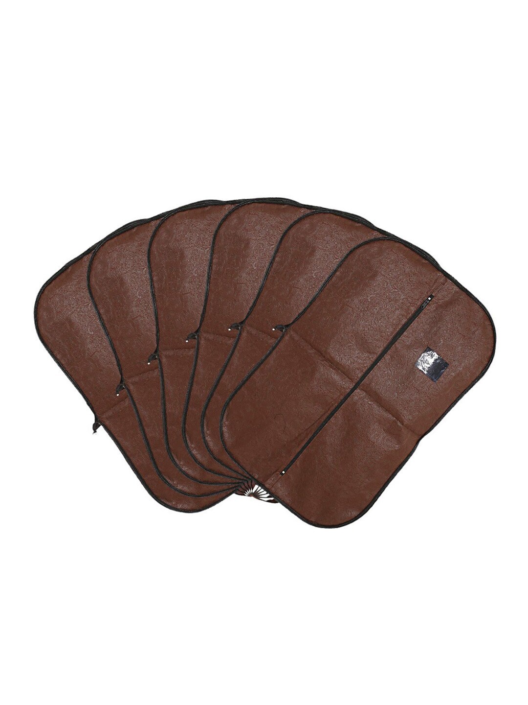 

Kuber Industries Men Set Of 6 Brown Embossed Design Foldable Coat Blazer Covers