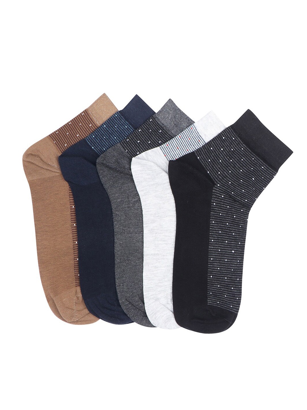 

VINENZIA Men Pack Of 5 Patterned Above Ankle-Length Elegant Socks, Multi