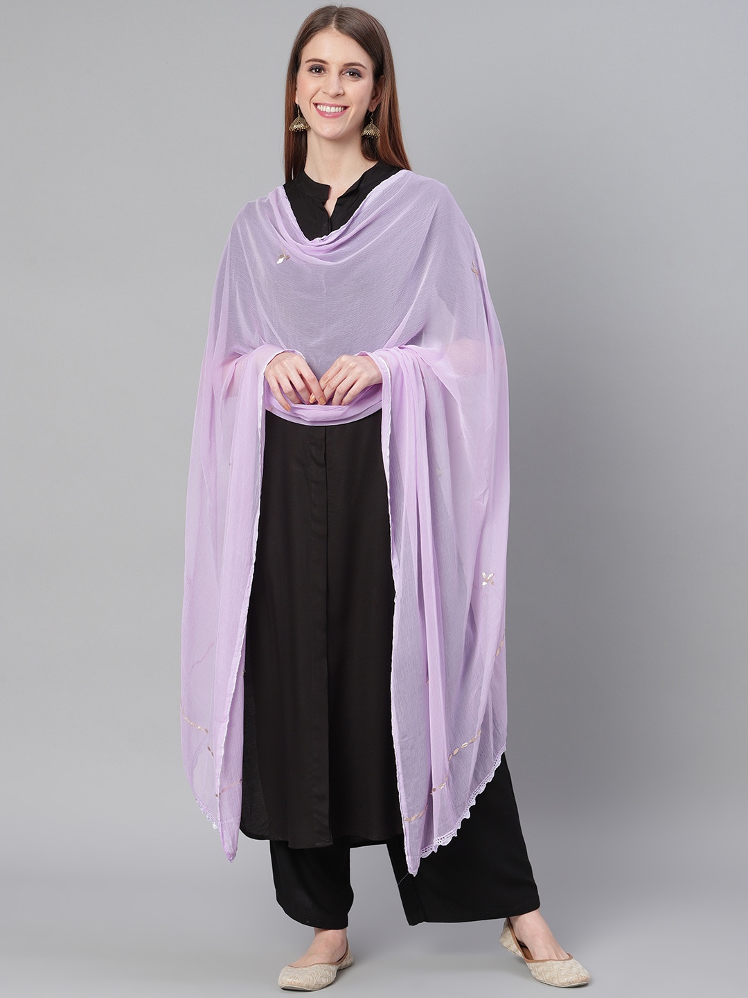 

Saadgi Lavender Embroidered Detail Dupatta