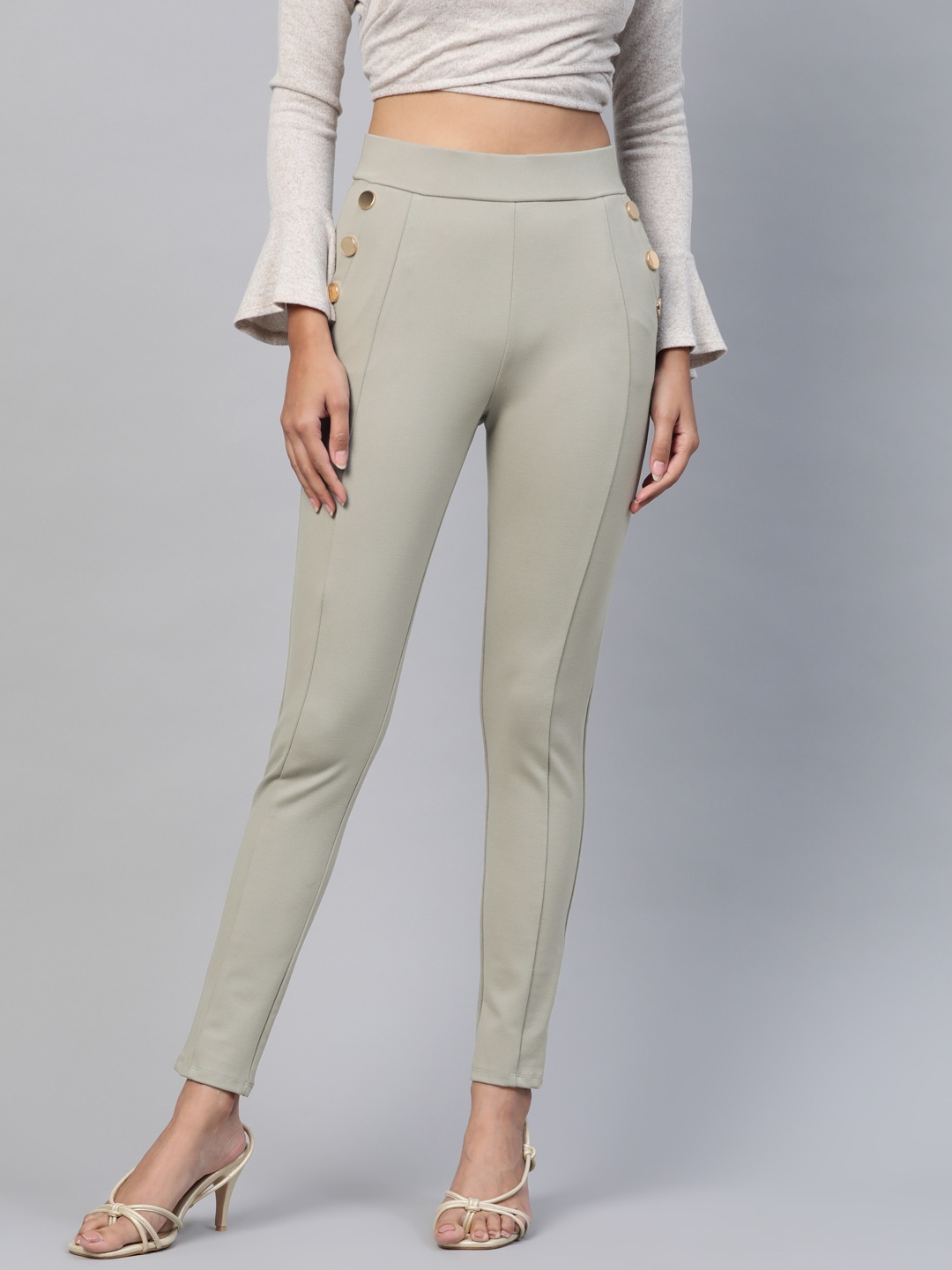 

Marks & Spencer Women Green Solid Treggings