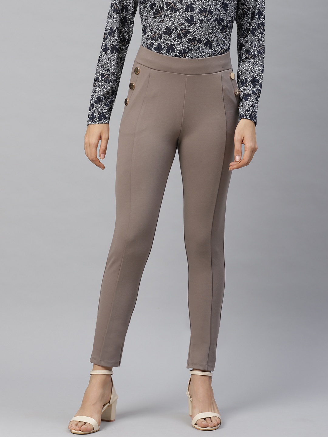 

Marks & Spencer Women Taupe Solid Treggings
