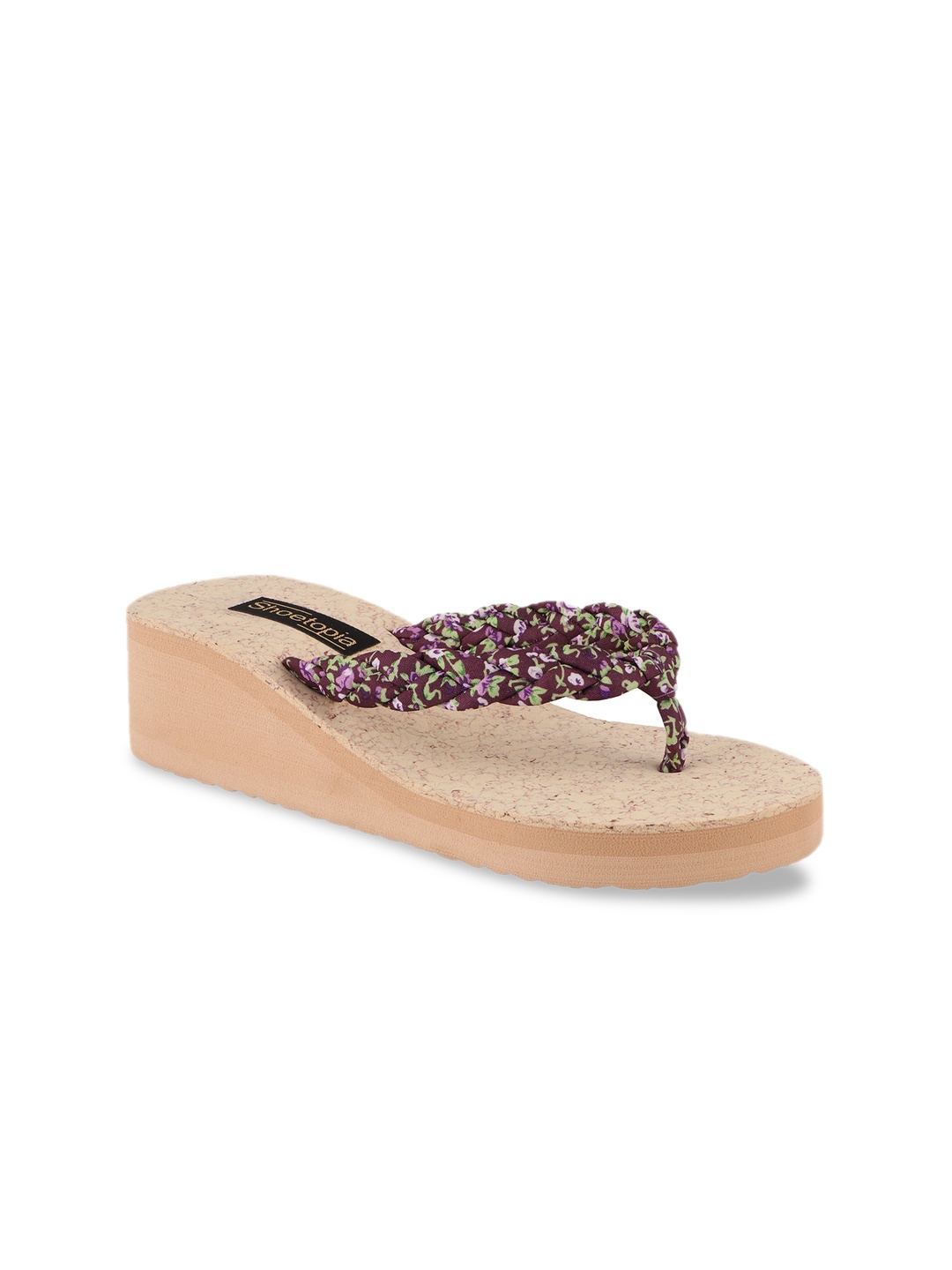 

Shoetopia Women Purple Floral Printed Heels