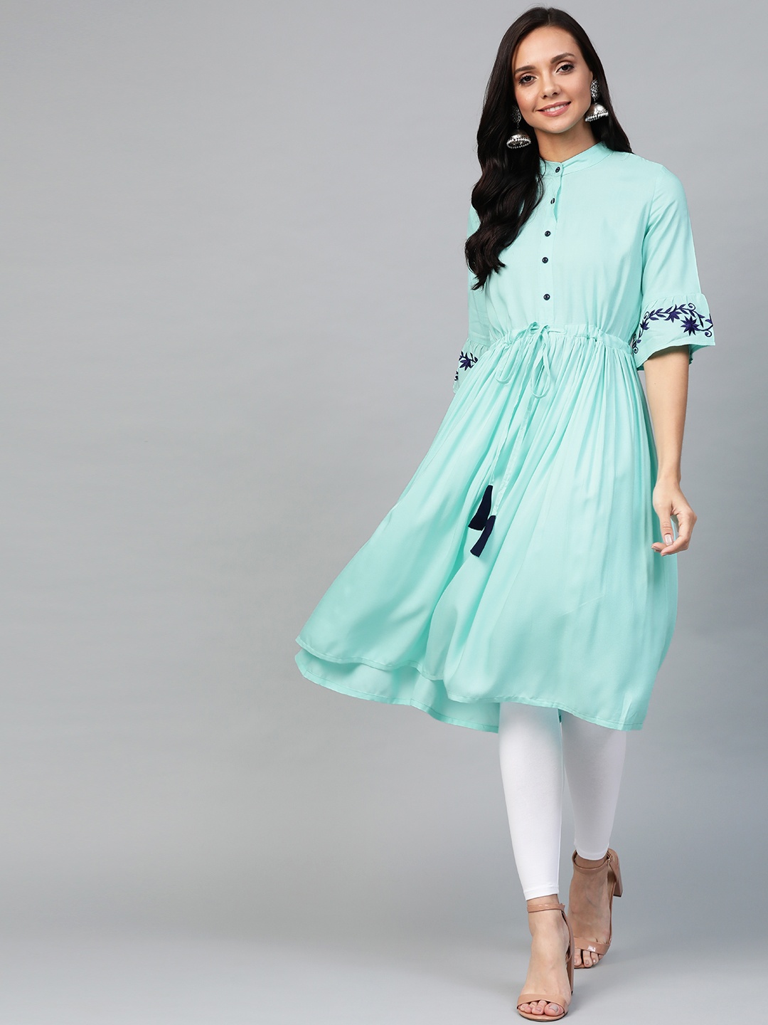 

Aprique FAB Women Blue Solid A-Line Kurta