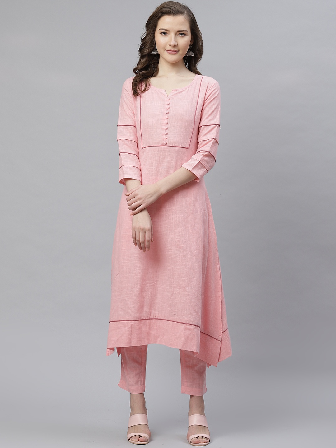 

Aprique FAB Women Pink Solid A-Line Kurta