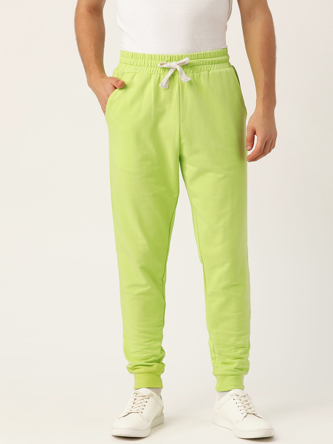 

Besiva Men Fluorescent Green Solid Slim Fit Joggers