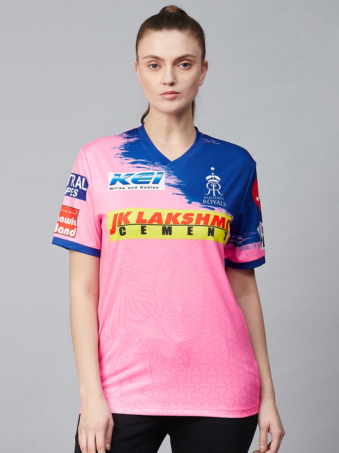

Alcis Women Pink Printed Rajasthan Royals Replica Match Day Jersey