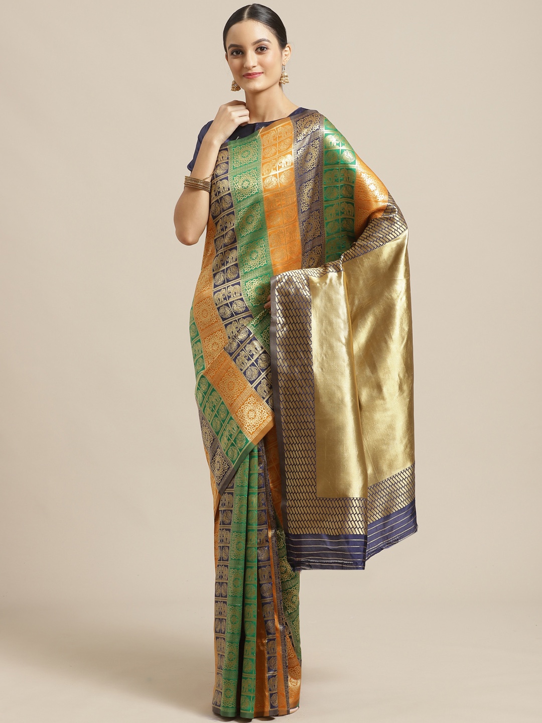 

Saree mall Multicoloured Woven Design Banarasi Saree, Multi