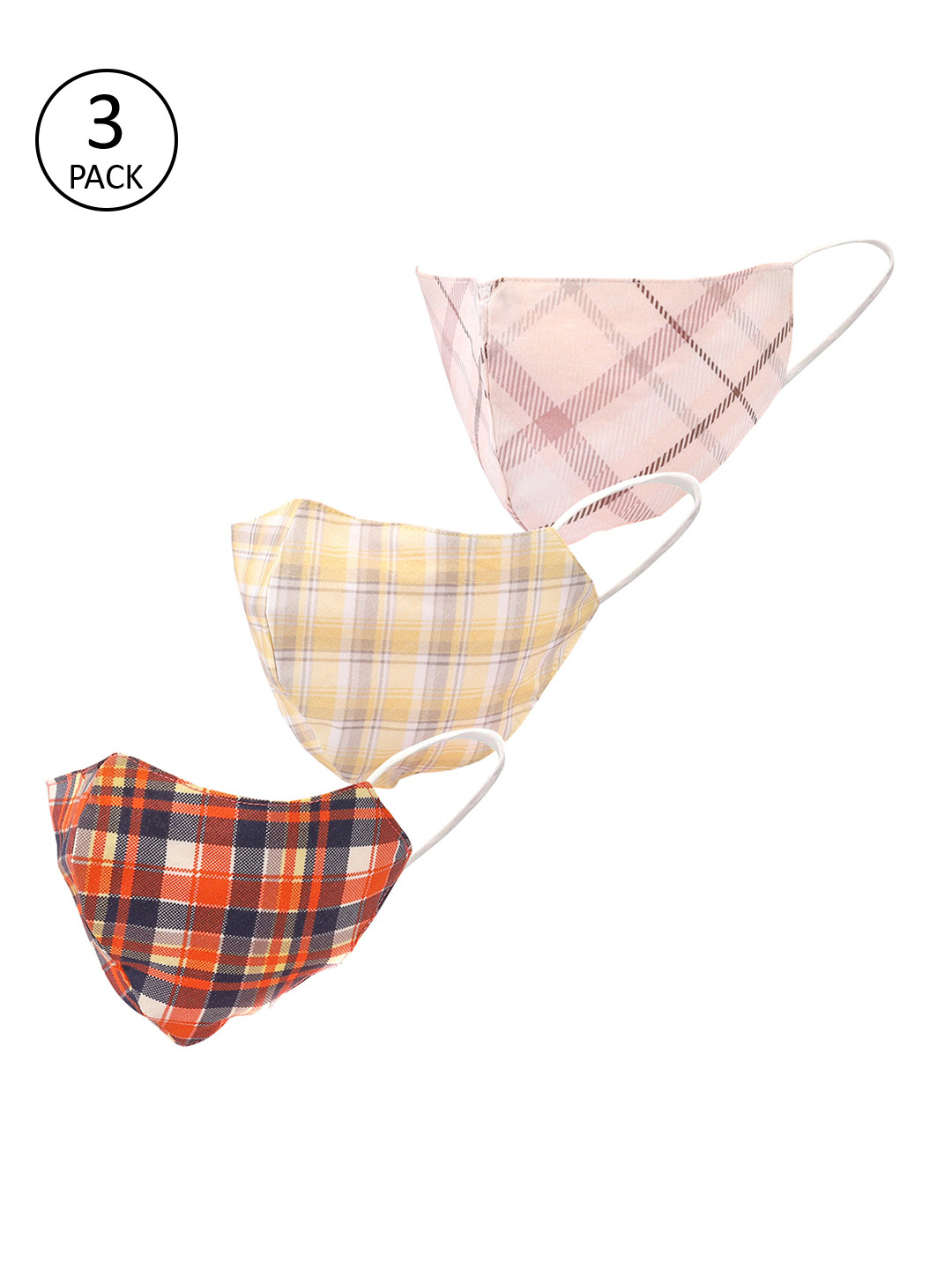 

LEGAL BRIBE Unisex Pack of 3 Pcs Multicoloured Reusable 3-Ply Protective Outdoor Masks, Multi