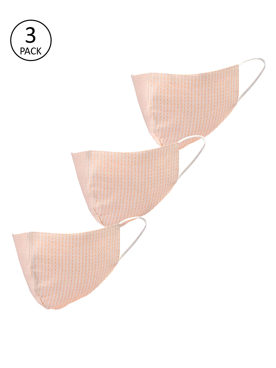 

LEGAL BRIBE Unisex 3-Pcs Pink 3-Ply Antimicrobial Cotton Masks
