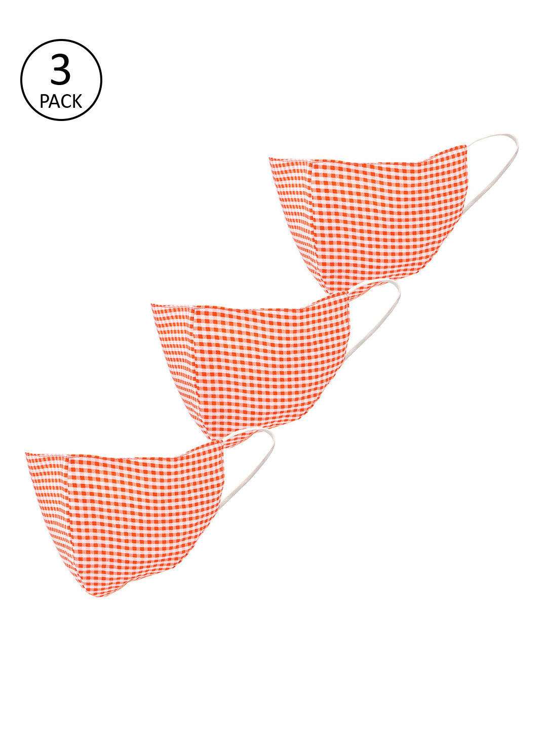 

LEGAL BRIBE Women Red & White 3Pcs 3Ply Printed Cotton Masks