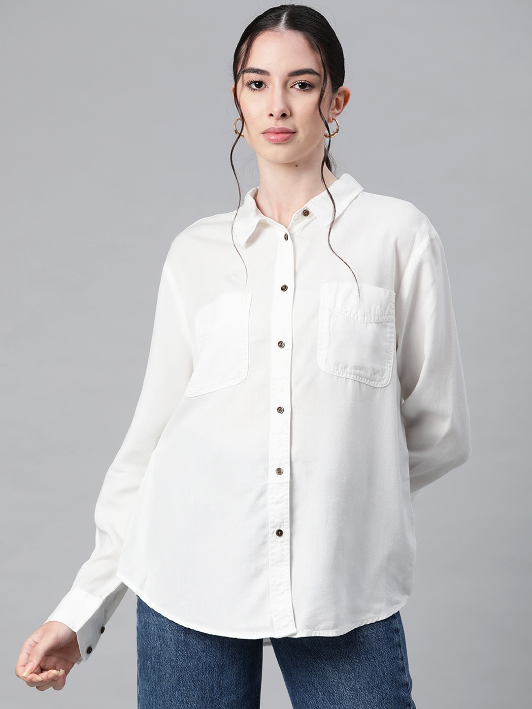 

Marks & Spencer Women White Solid Casual Shirt