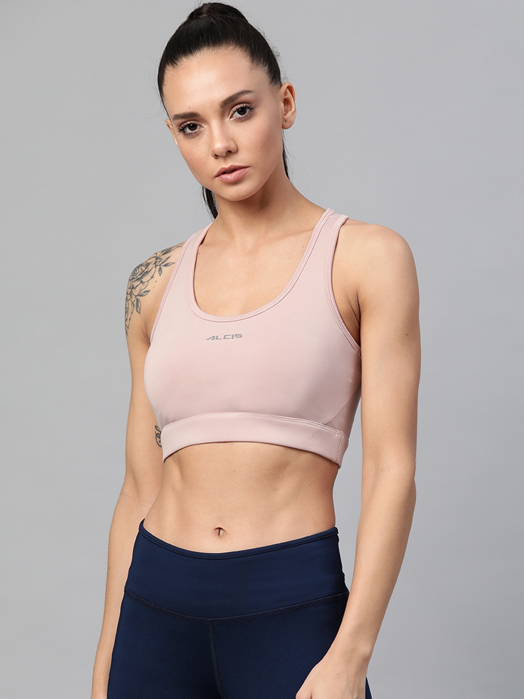 

Alcis Mauve Solid Non-Wired Medium Support Non Padded Sports Bra WBRAWT2573