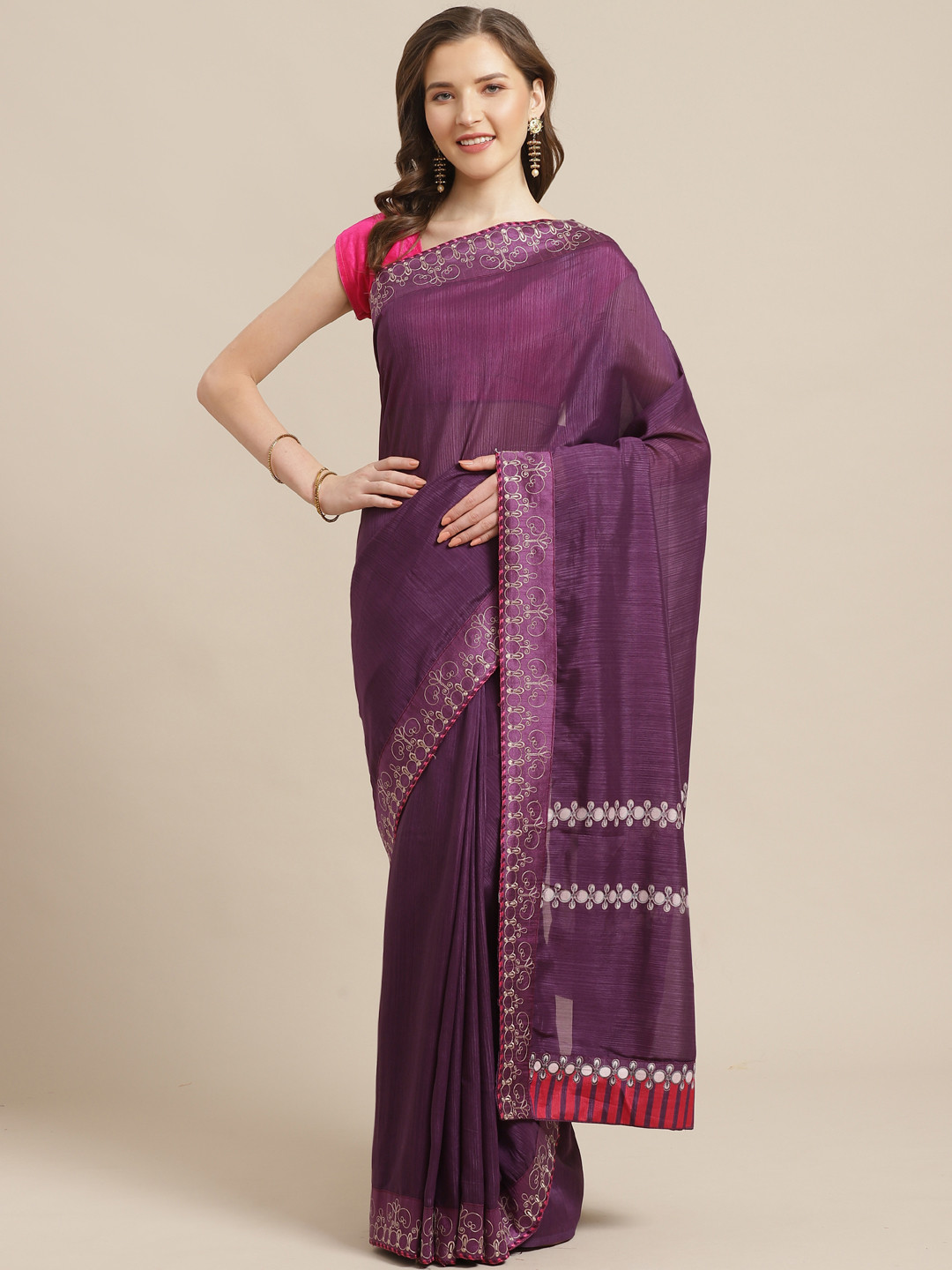 

Shaily Purple Solid Saree