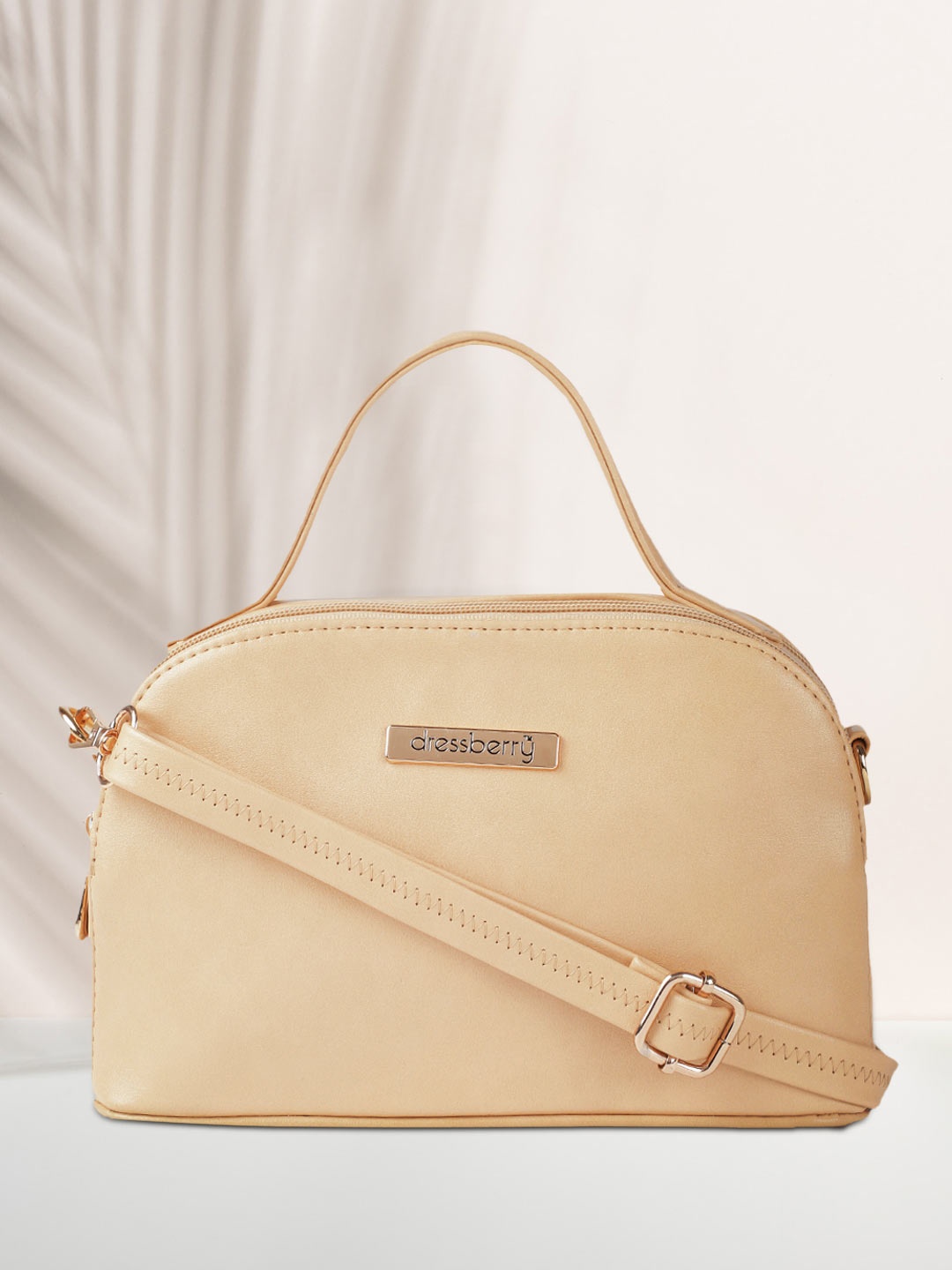 

DressBerry Cream-Coloured Solid Sling Bag