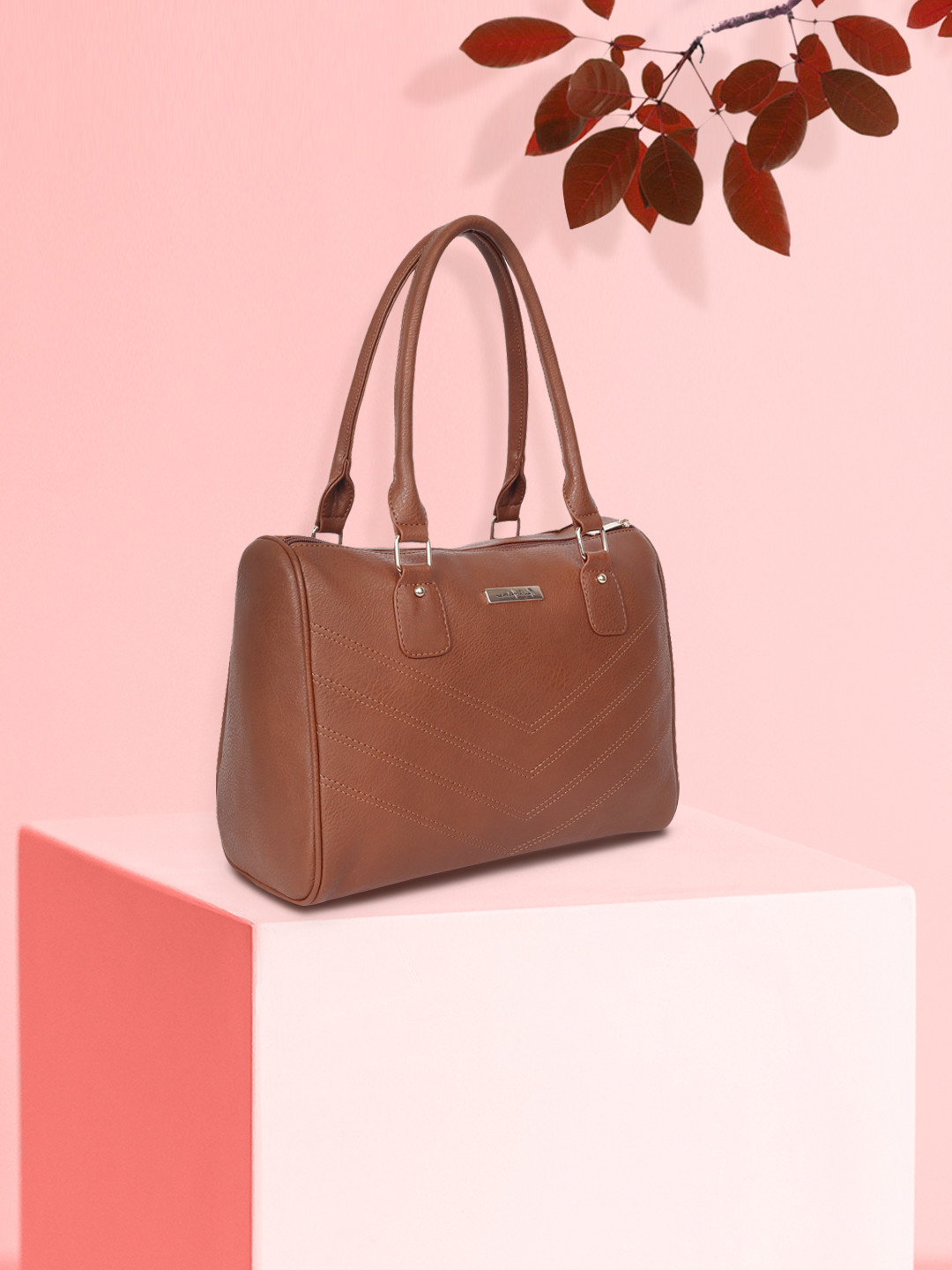 

Mast & Harbour Tan Brown Solid Handheld Bag