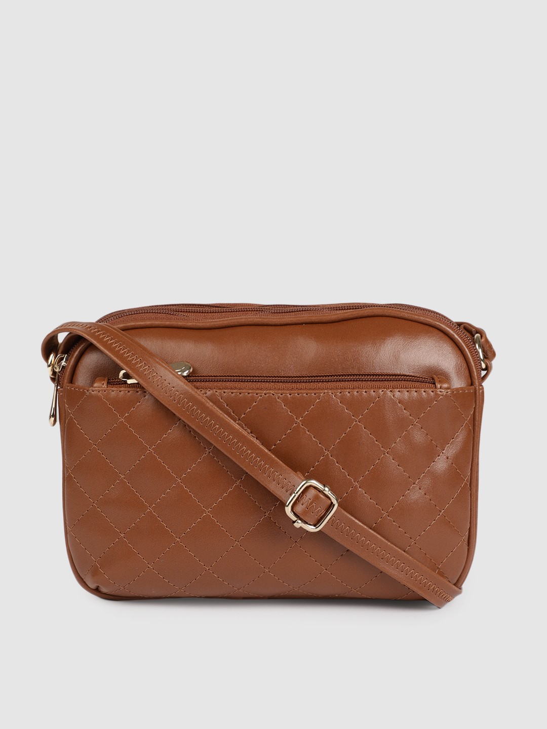 

DressBerry Brown Quilted Sling Bag