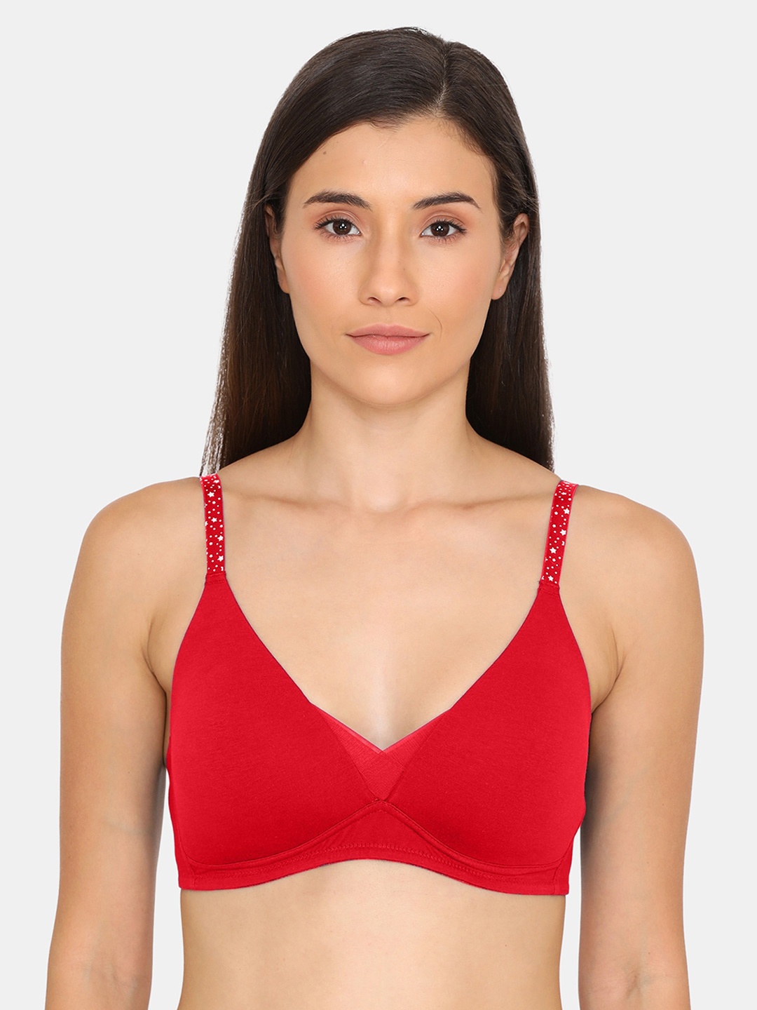 

Zivame Red Solid Non-Wired Lightly Padded T-shirt Bra