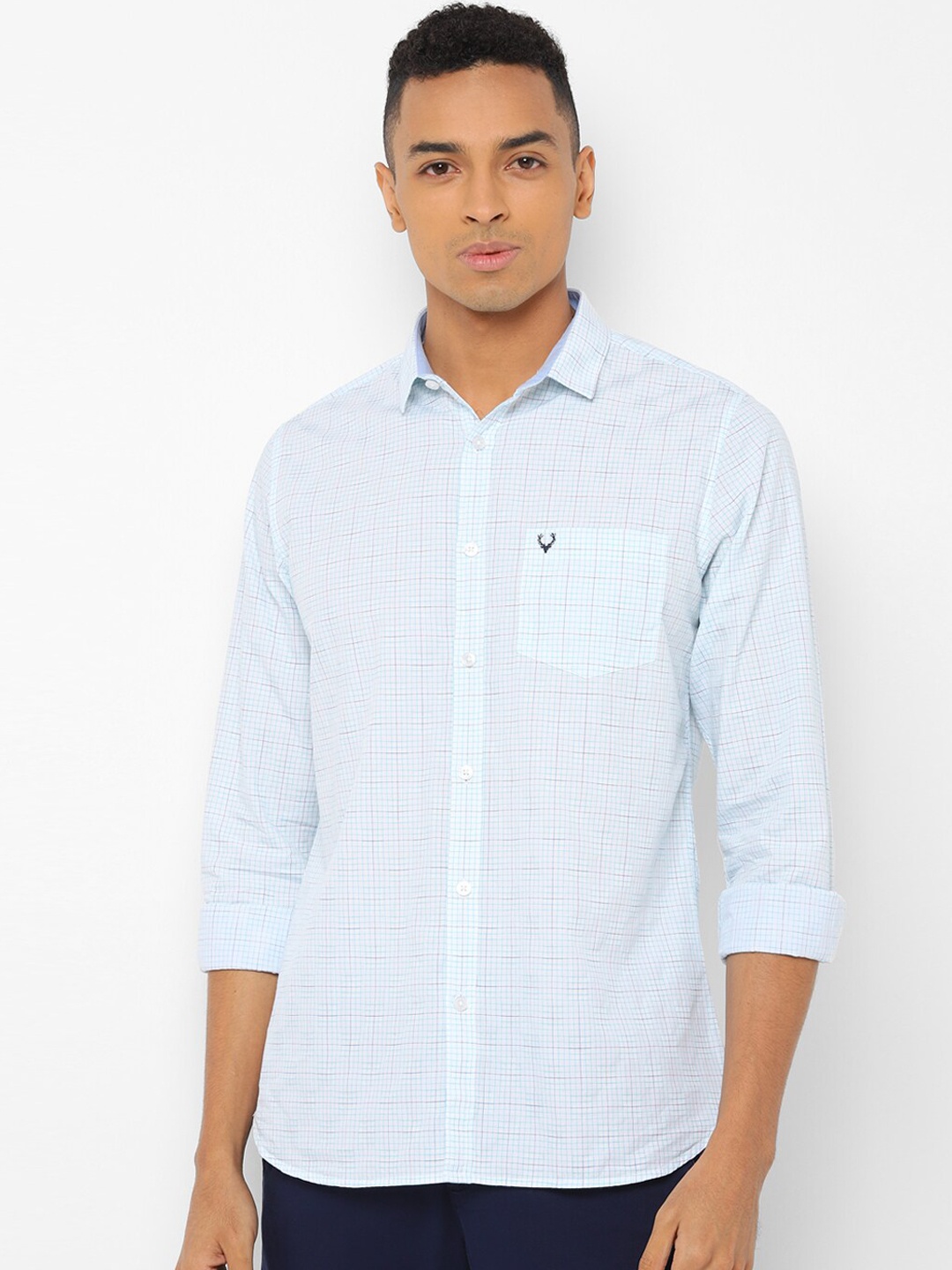 

Allen Solly Men Blue Slim Fit Checked Casual Shirt