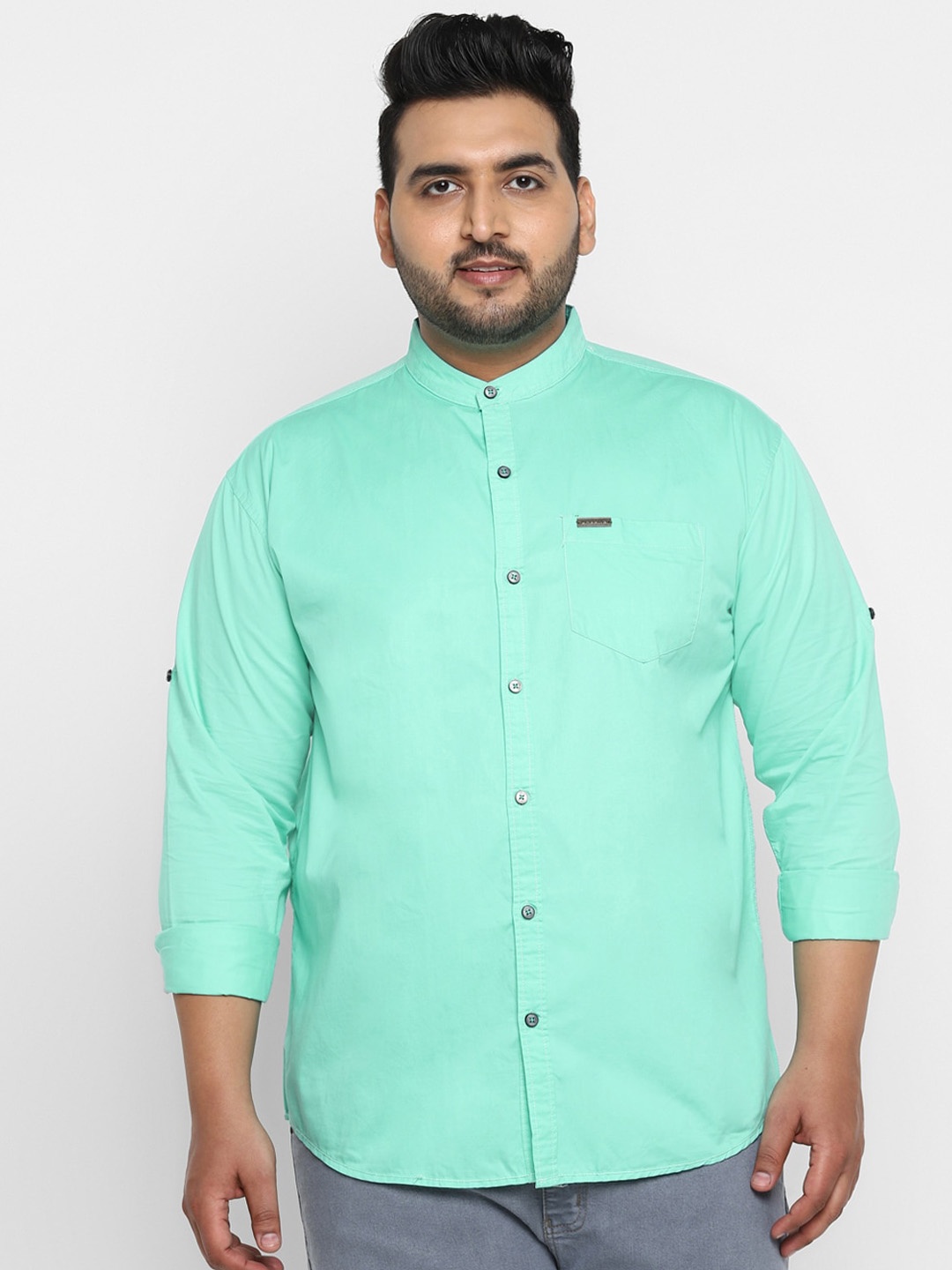 

Urbano Plus Men Sea Green Regular Fit Solid Casual Shirt