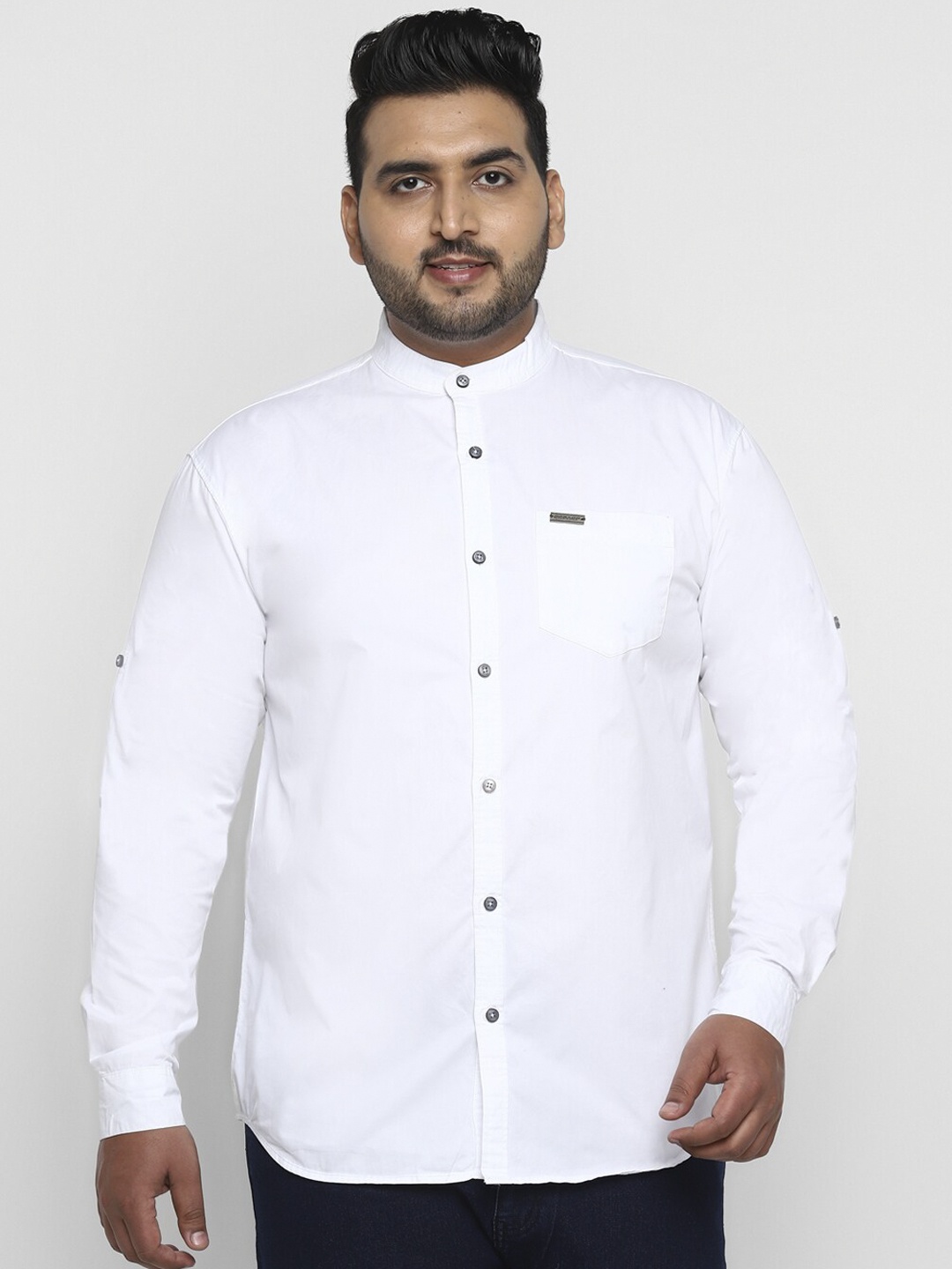 

Urbano Plus Men White Regular Fit Solid Casual Shirt