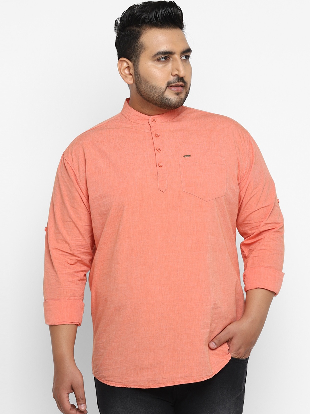 

Urbano Plus Men Orange Regular Fit Solid Casual Shirt