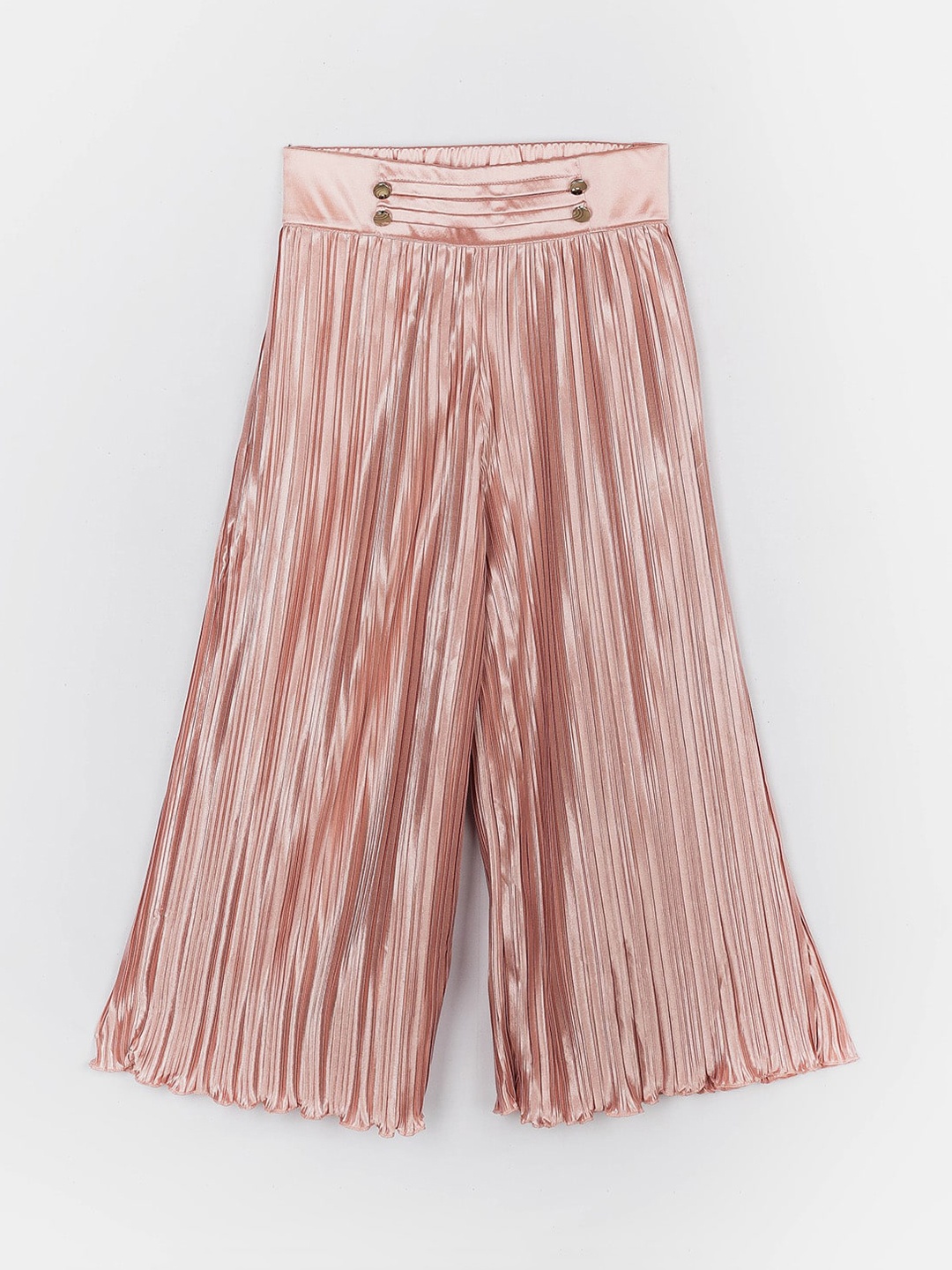 

Peppermint Girls Peach-Coloured Striped Flared Palazzos