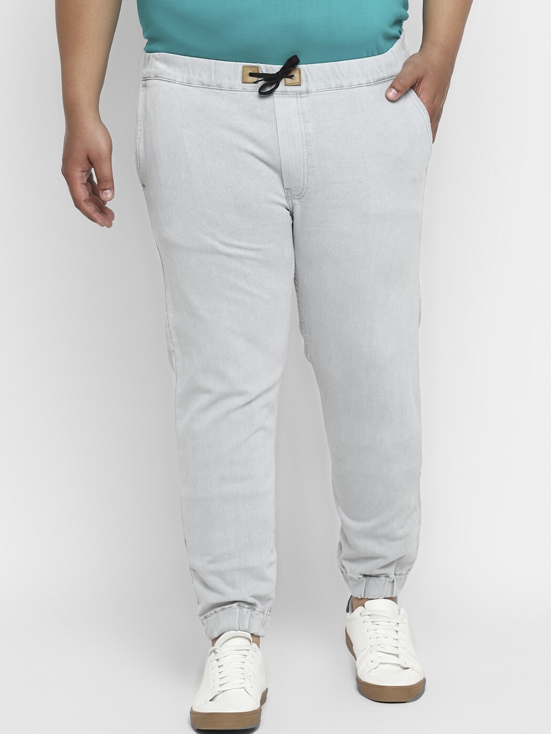 

Urbano Plus Men Grey Regular Fit Mid-Rise Clean Look Stretchable Joggers