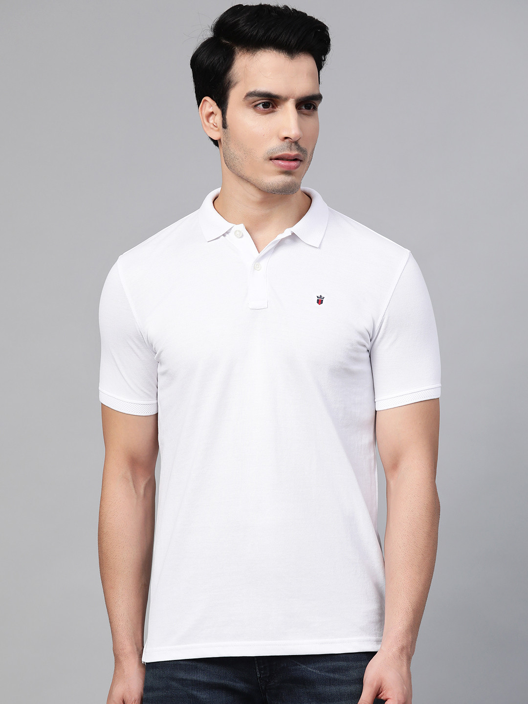 

Louis Philippe Sport Men White Solid Polo Collar T-shirt