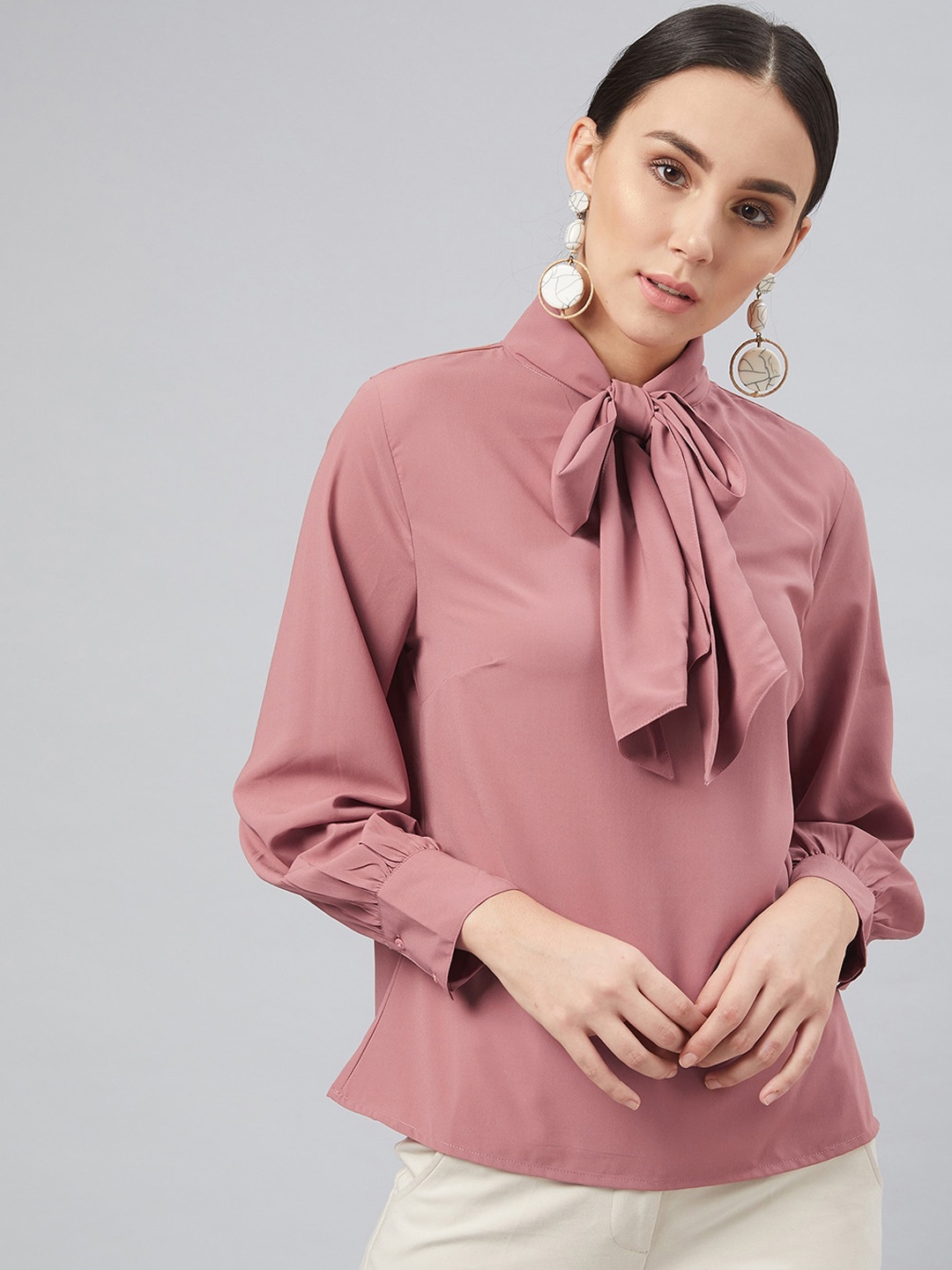 

Carlton London Women Peach-Coloured Solid Top