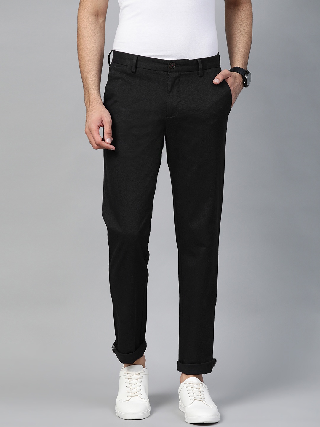 

Louis Philippe Sport Men Black Slim Fit Solid Regular Trousers