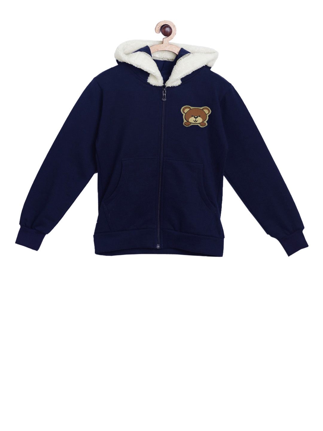

SWEET ANGEL Boys Navy Blue Solid Hooded Sweatshirt