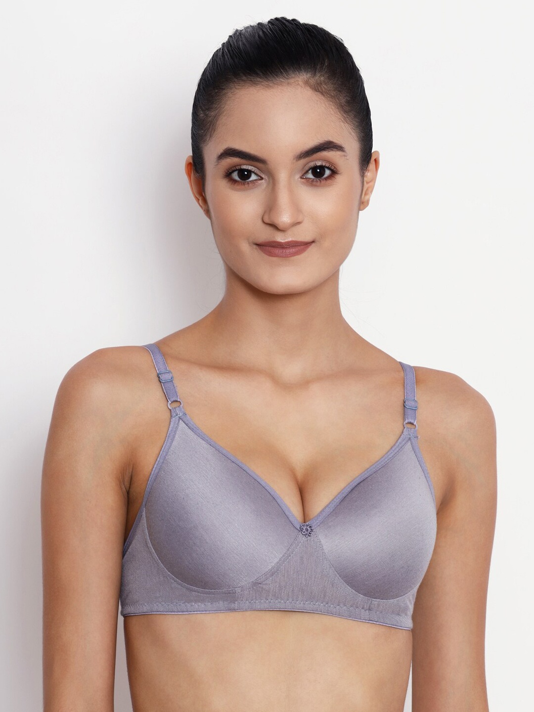 

ABELINO Grey Solid Non-Wired Lightly Padded T-shirt Bra YASHIGREY01