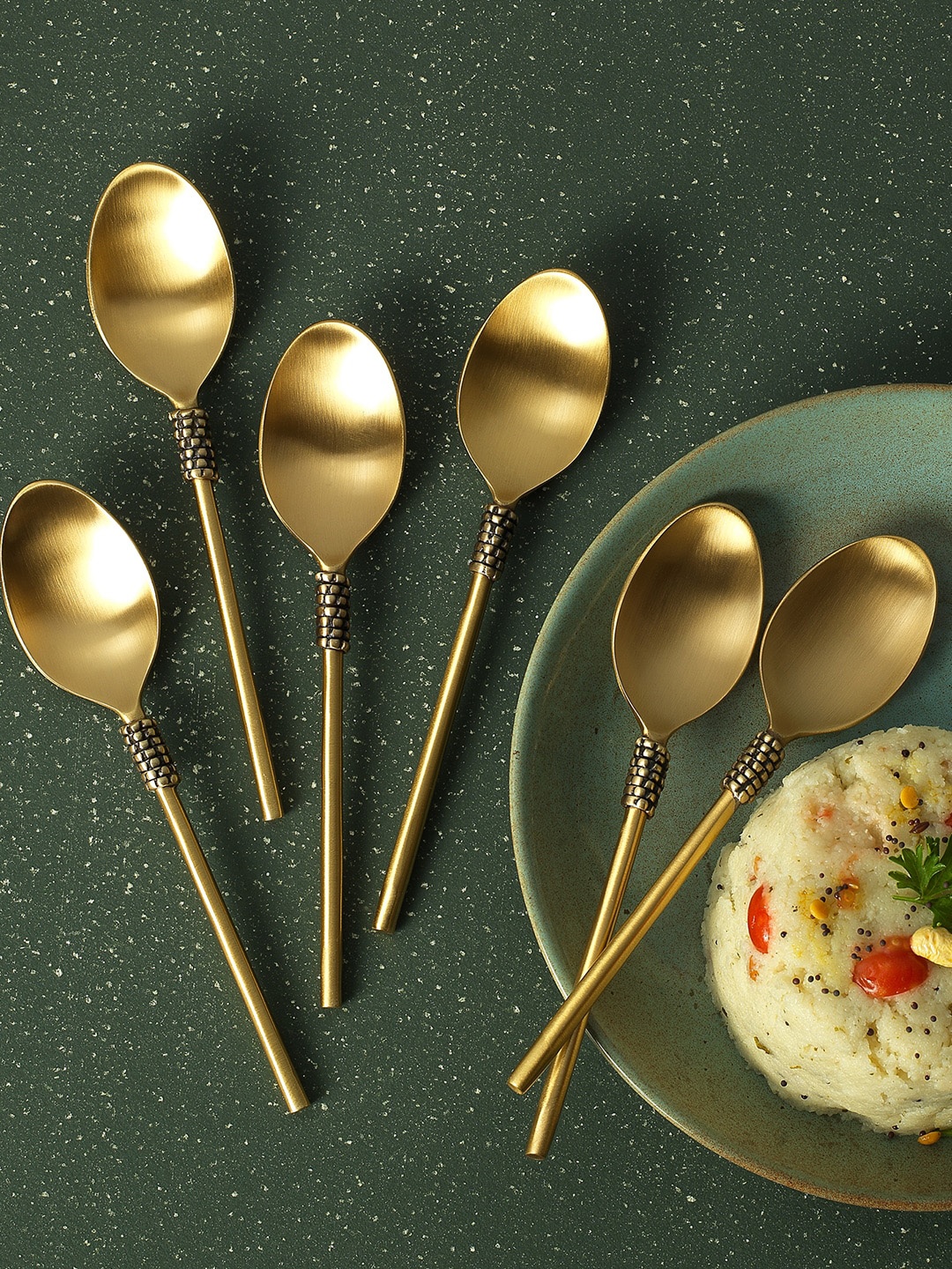 

ellementry Set Of 6 Gold-Toned Masai Table Spoons