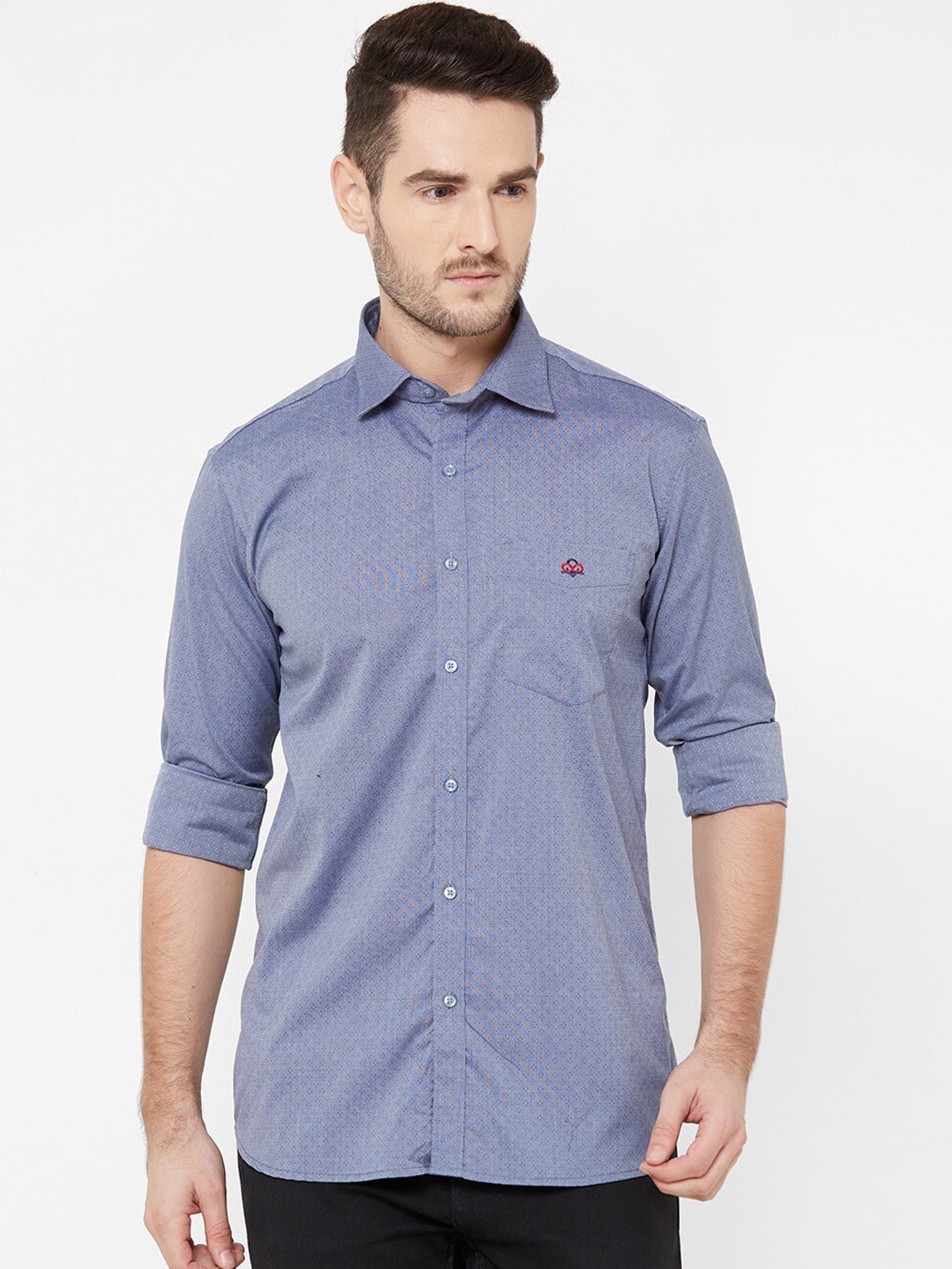 

Donzell Men Blue & Navy Blue Regular Fit Printed Casual Shirt