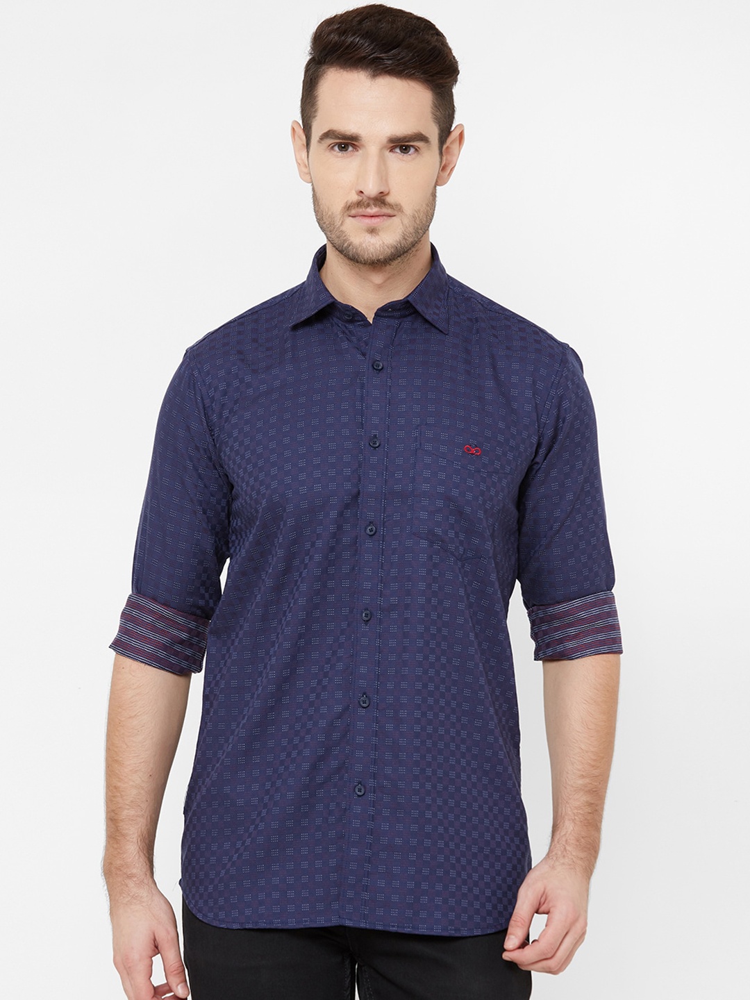 

Donzell Men Blue Regular Fit Printed Casual Shirt