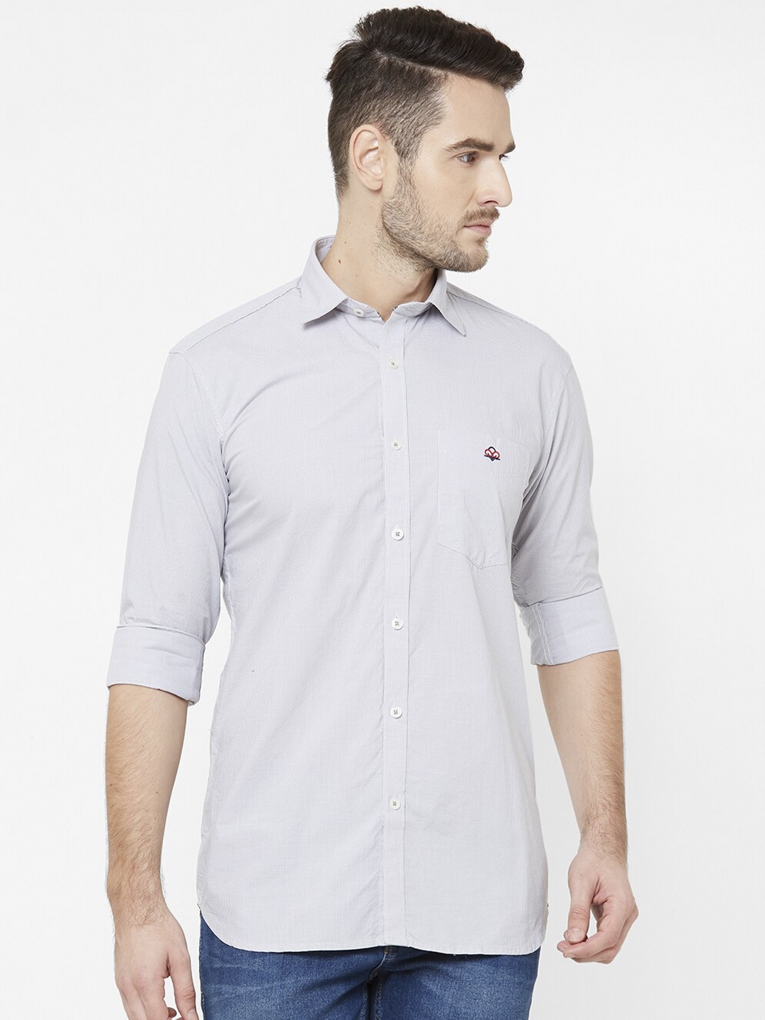 

Donzell Men Grey Regular Fit Solid Casual Shirt