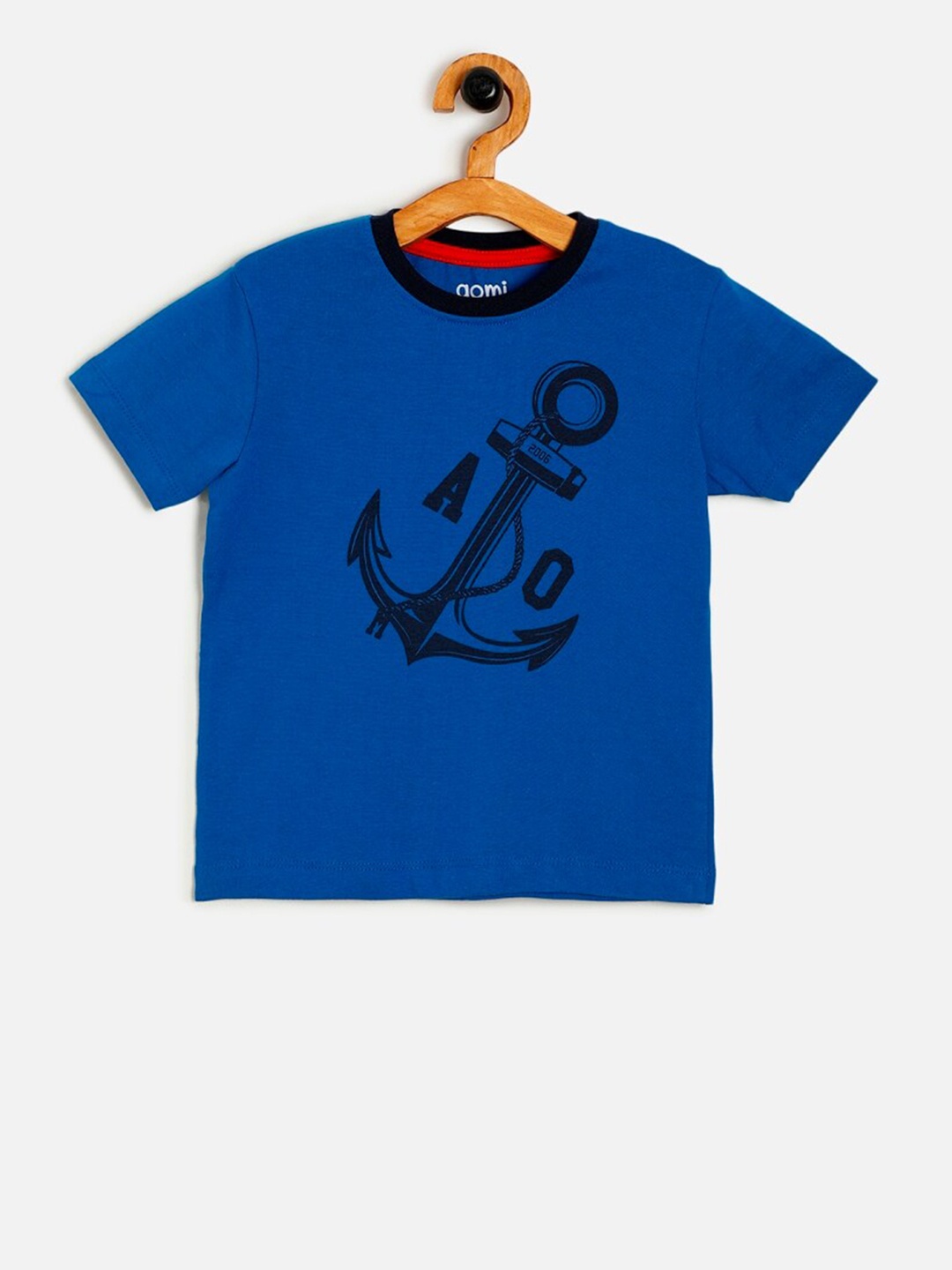 

Aomi Boys Blue Printed Round Neck T-shirt