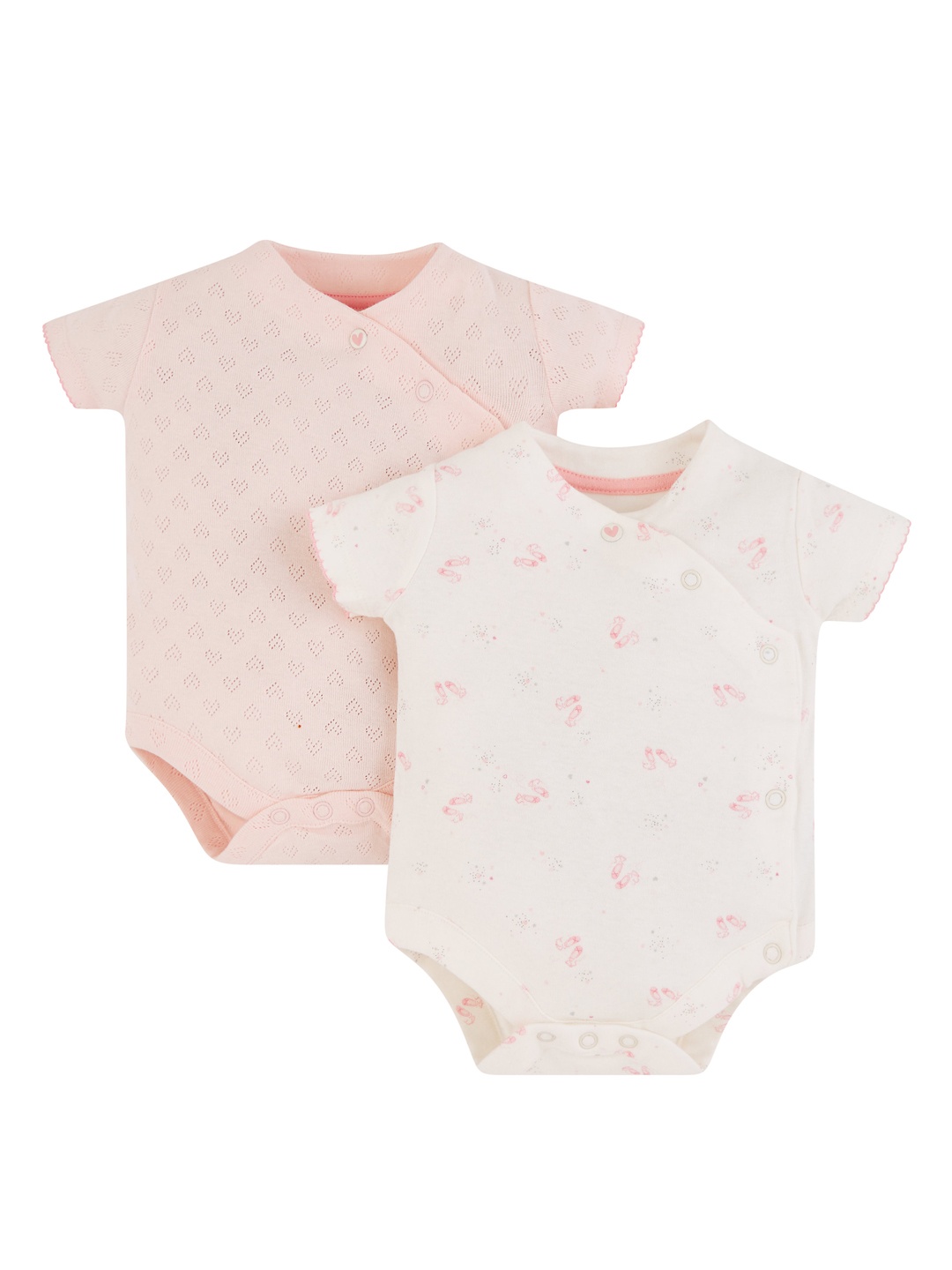 

mothercare Infants Pack Of 2 Pink Printed Bodysuits
