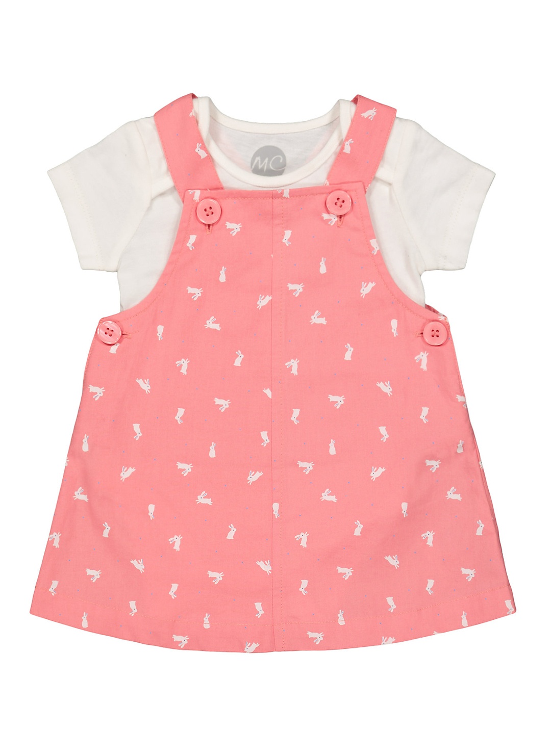 

mothercare Girls Pink Printed Pinafore Dress