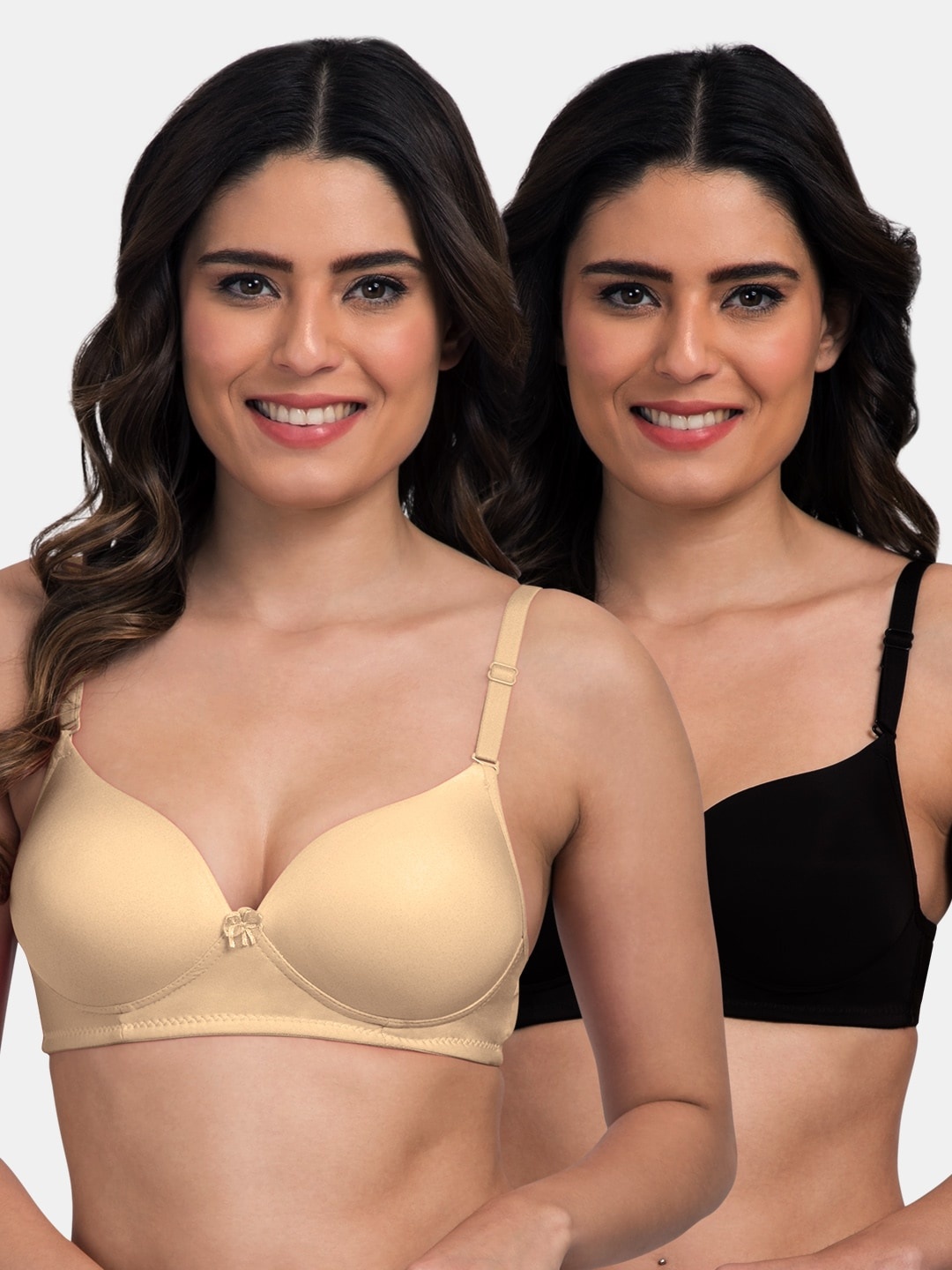 

Tweens Pack of 2 Solid Non-Wired Heavily Padded Everyday Bra TW-1570, Beige