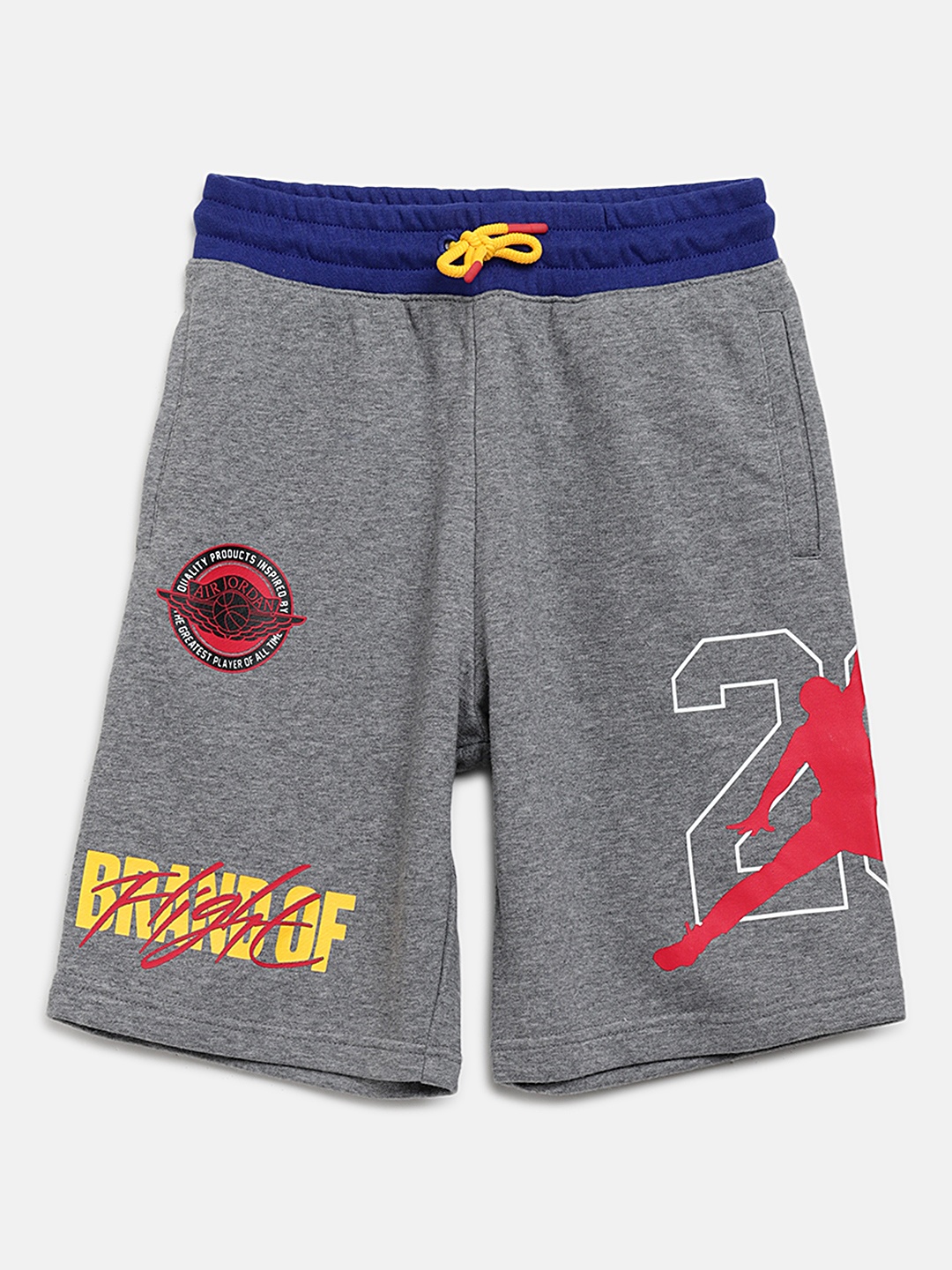 

Jordan Boys Grey Melange Printed BOF Sports Shorts
