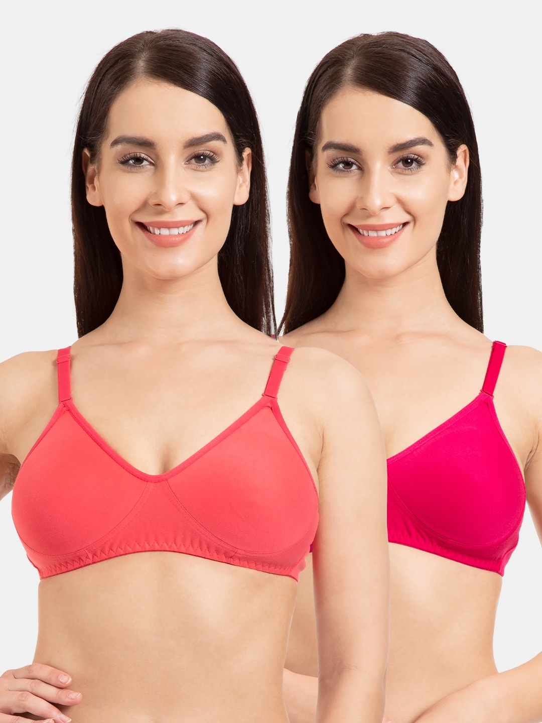 

Tweens Pack of 2 Solid Non-Wired Non-Padded T-shirt Bras TW-9285-CRL-2PC-DPK-30B, Coral